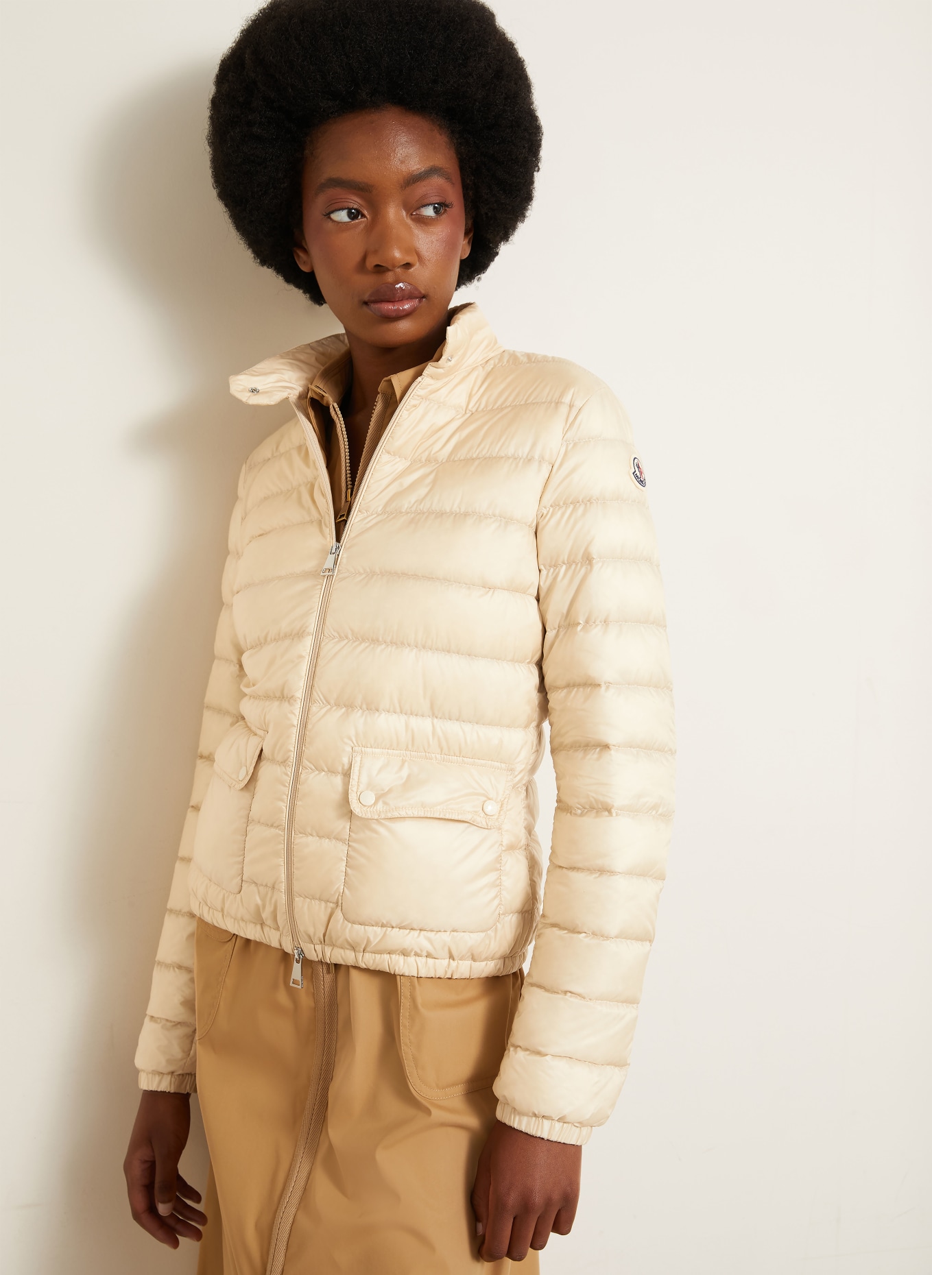 MONCLER Lightweight donsjas LANS: BEIGE