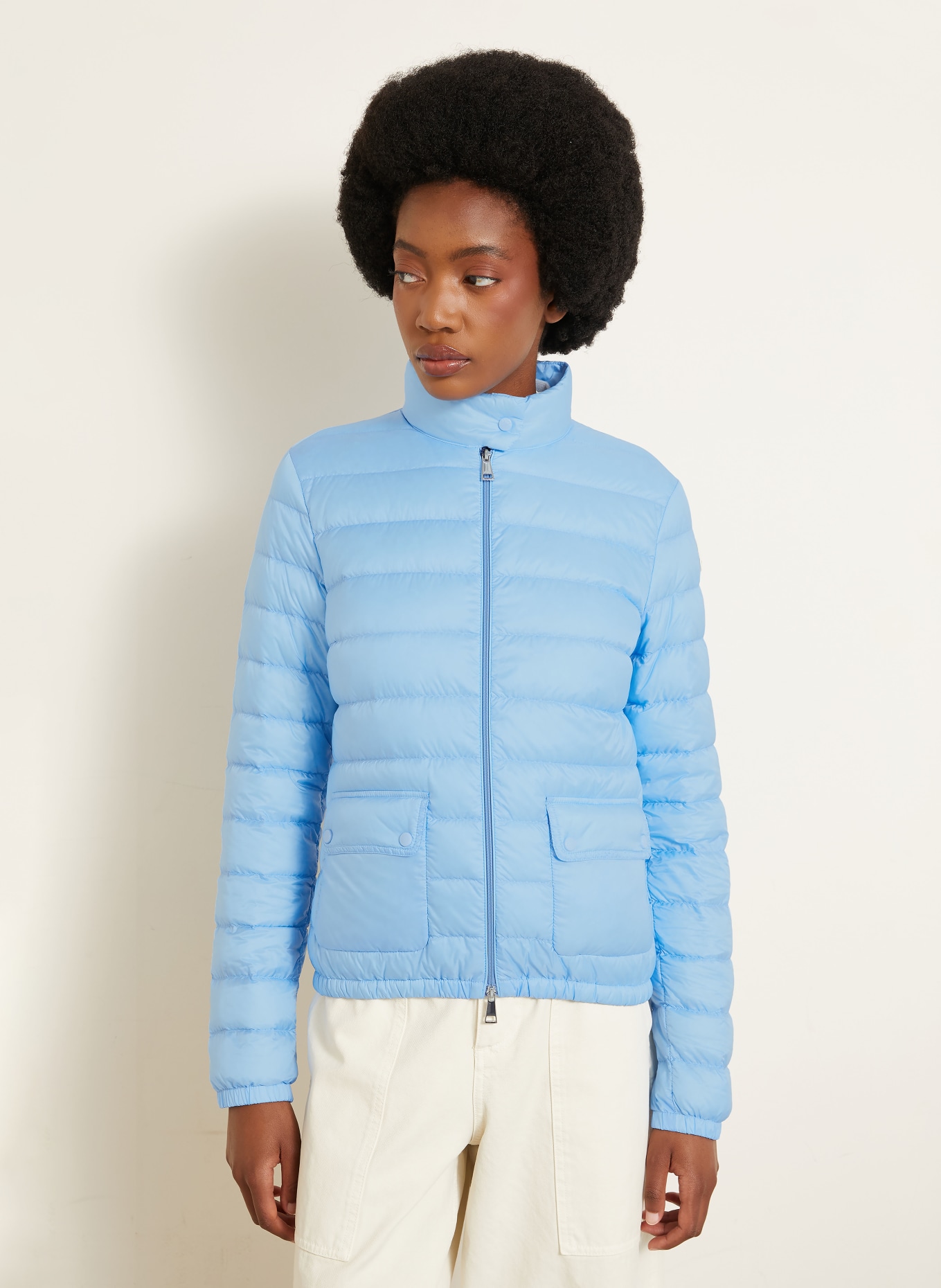 MONCLER Lightweight donsjas LANS: LICHTBLAUW