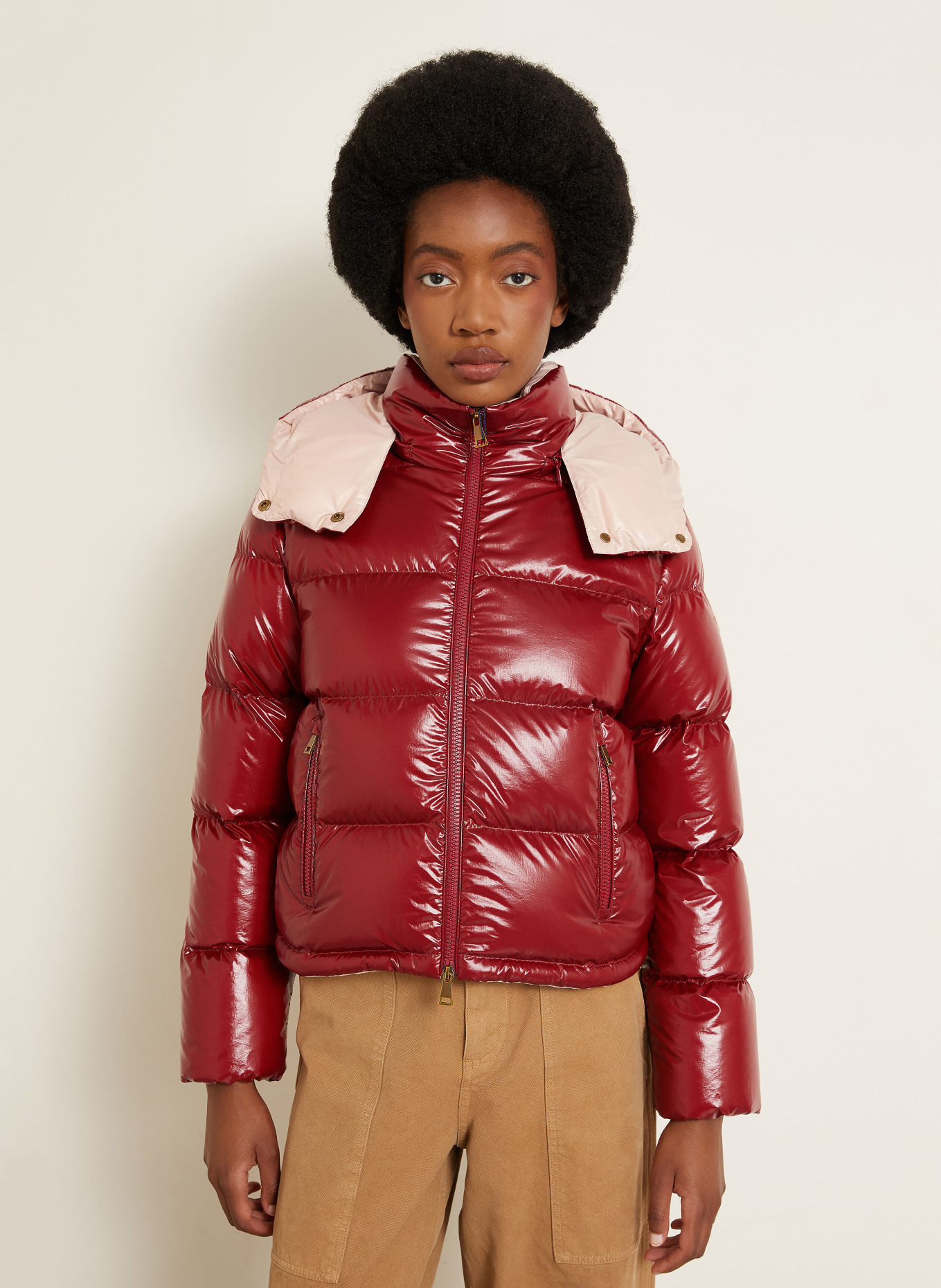 MONCLER NIVEOLE-donsjas met afneembare capuchon: ROOD