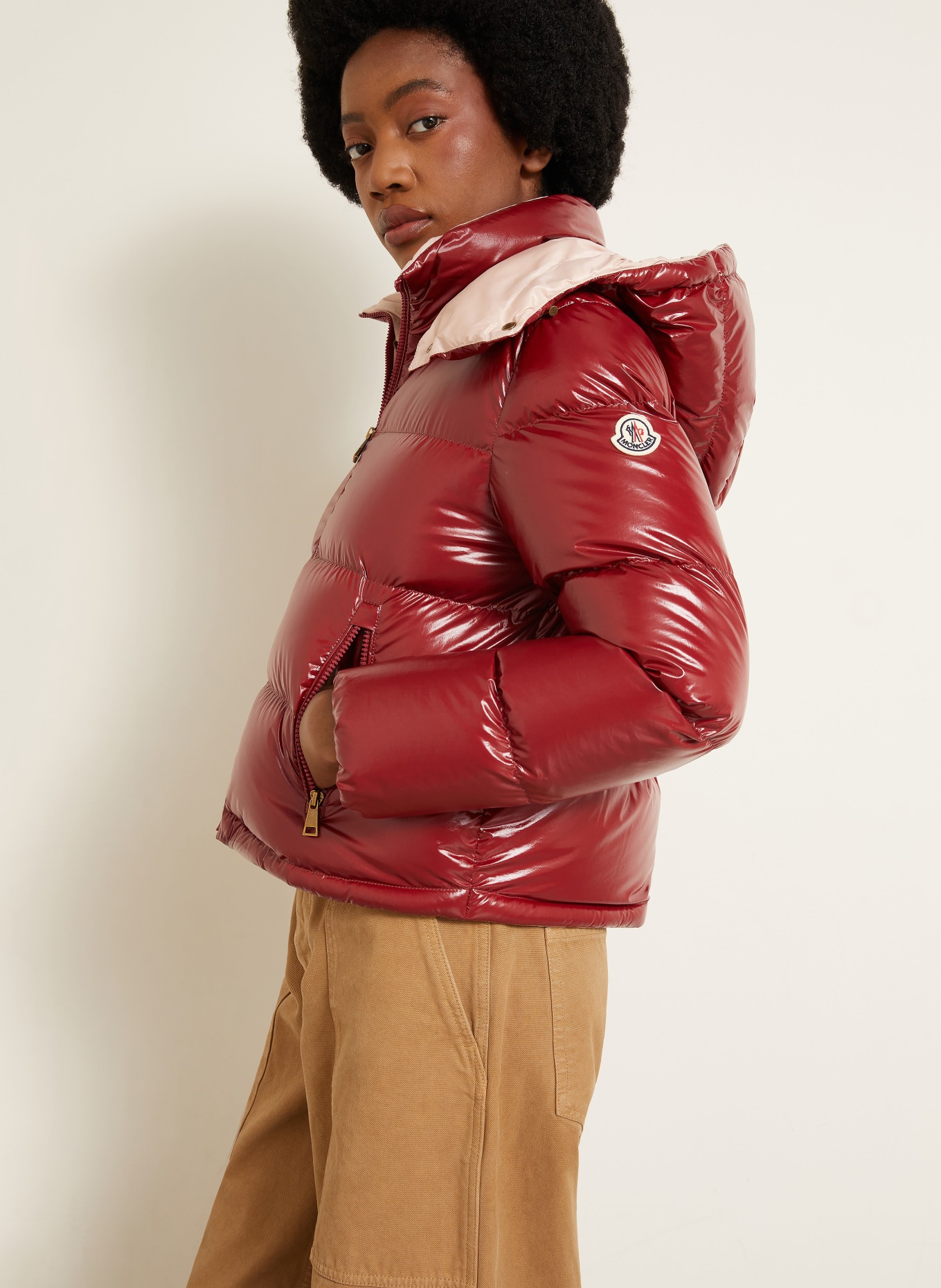 MONCLER NIVEOLE-donsjas met afneembare capuchon: ROOD