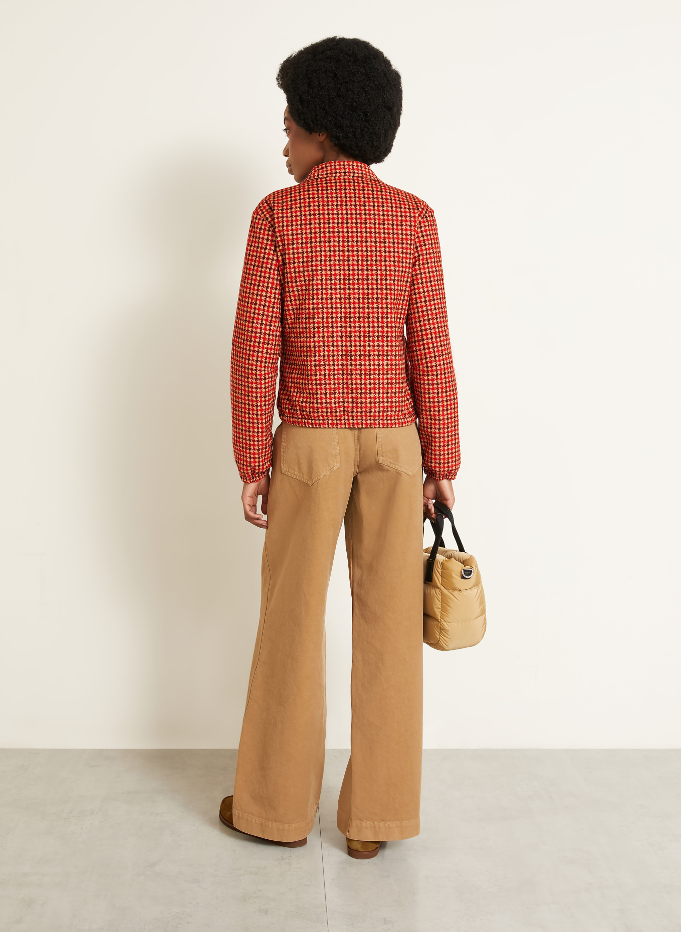 MONCLER Donsjas LANSET: CAMEL / DONKERROOD / ROOD