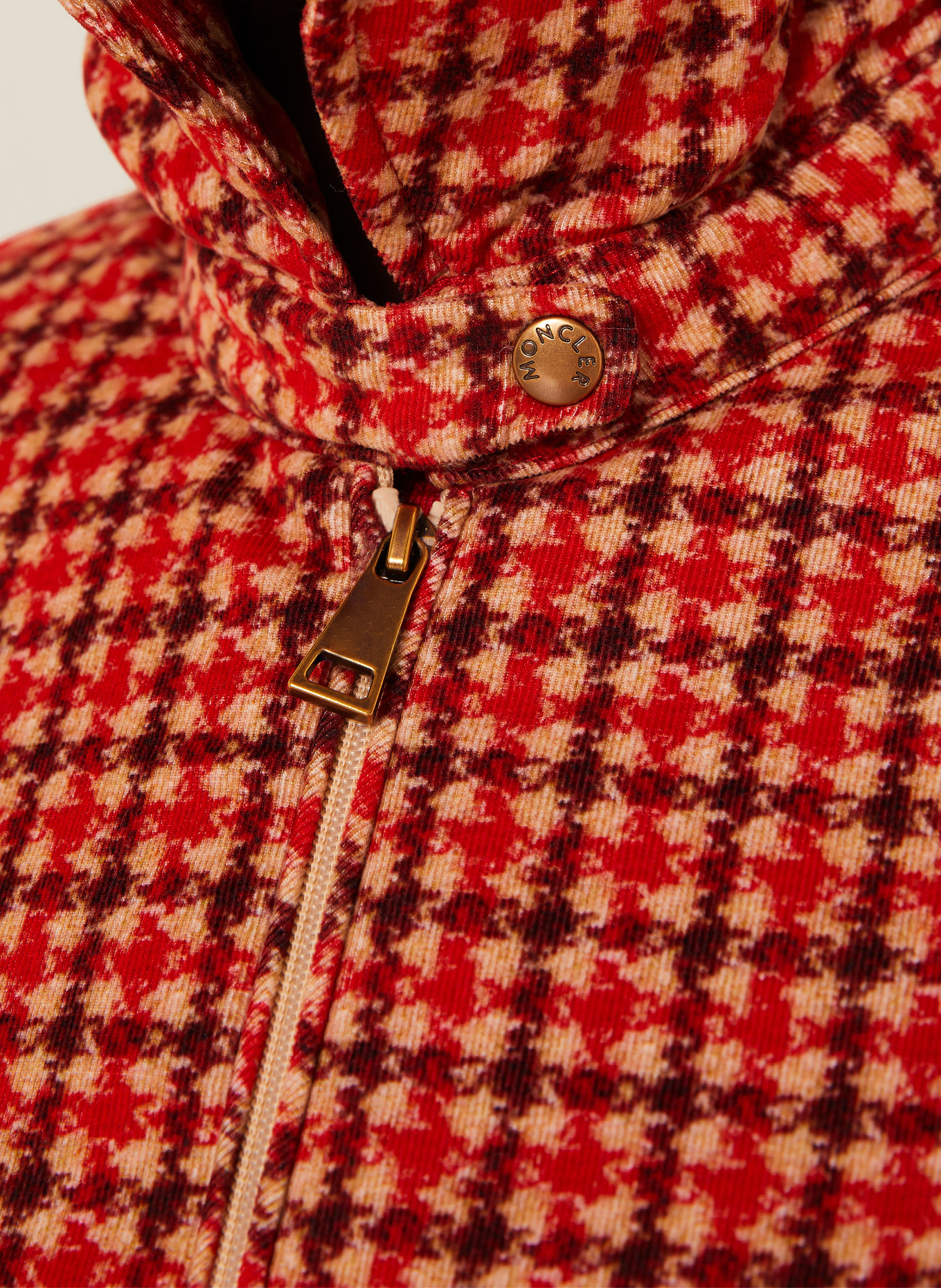MONCLER Donsjas LANSET: CAMEL / DONKERROOD / ROOD