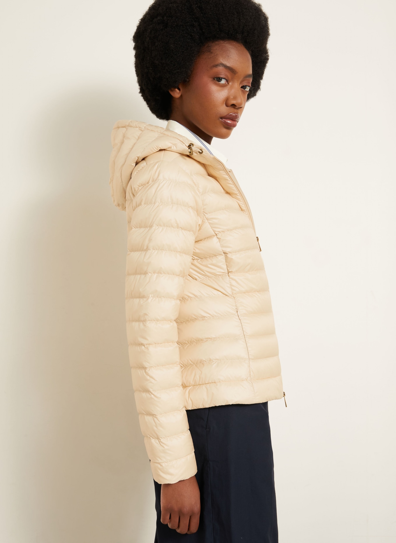 MONCLER Lightweight donsjas IGELHOOD: BEIGE