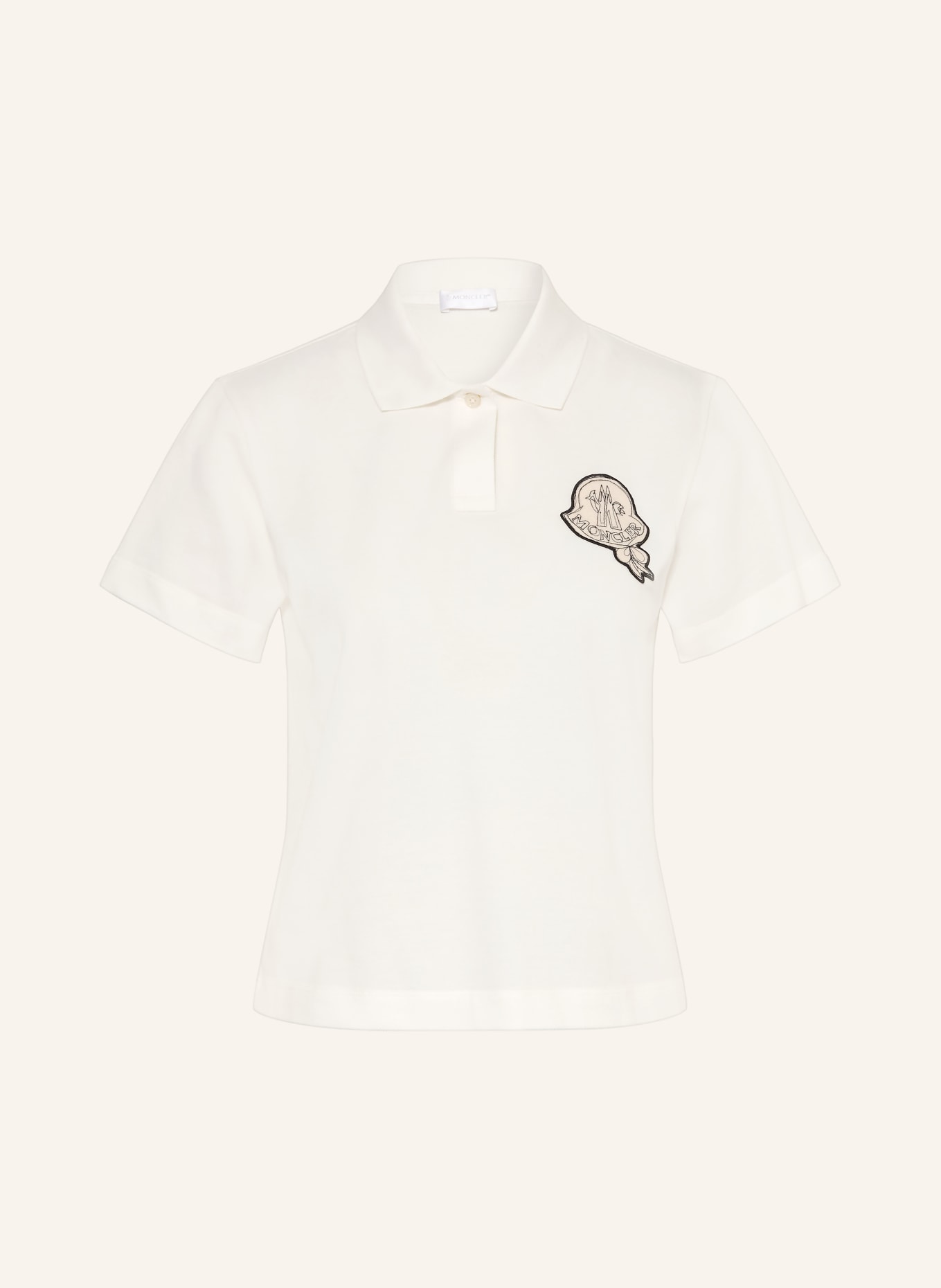 MONCLER Piqué-Poloshirt: WEISS