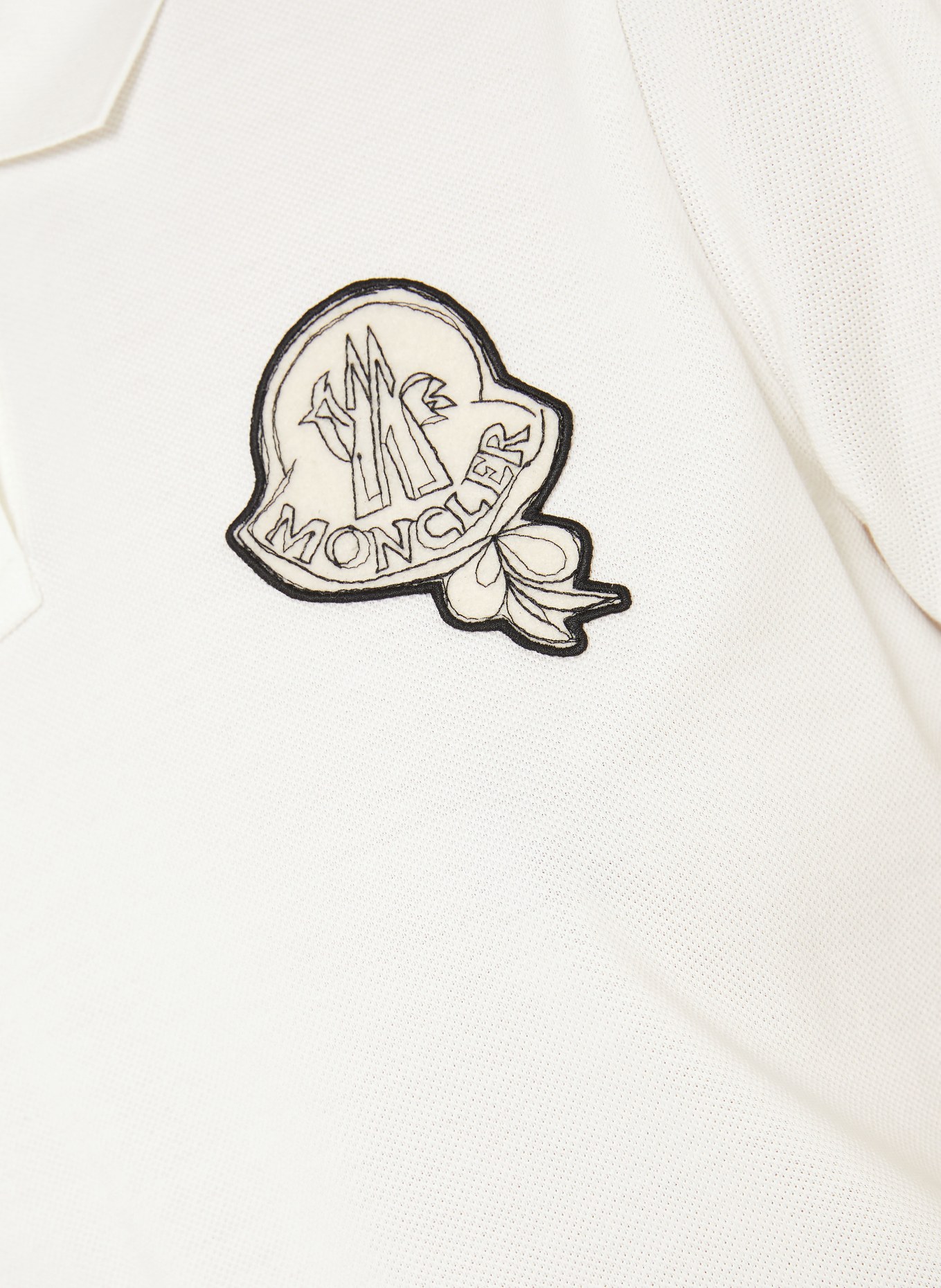 MONCLER Piqué-Poloshirt: WEISS