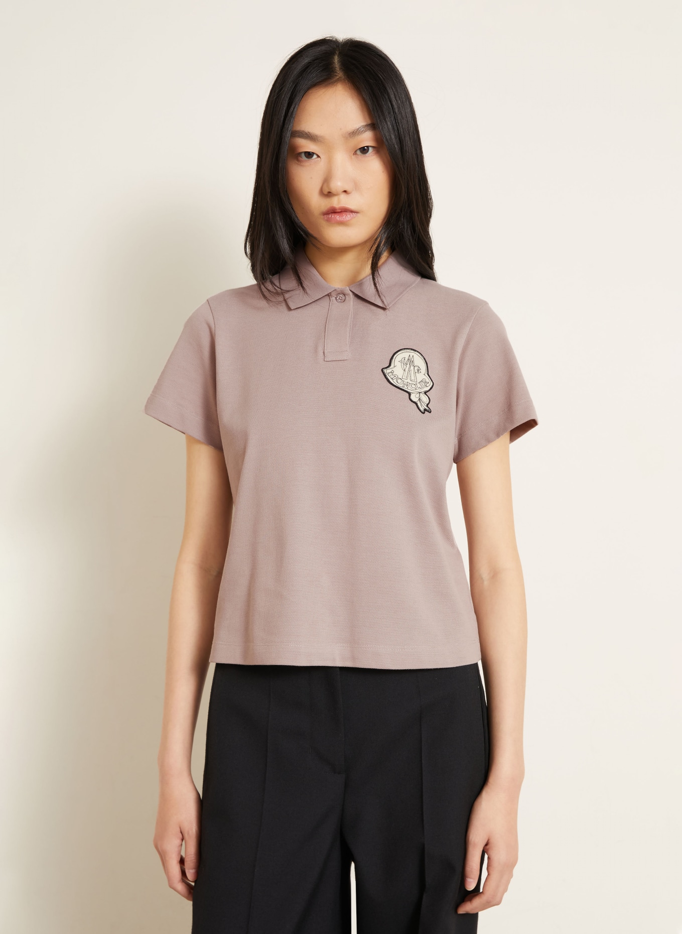 MONCLER Piqué-Poloshirt: TAUPE