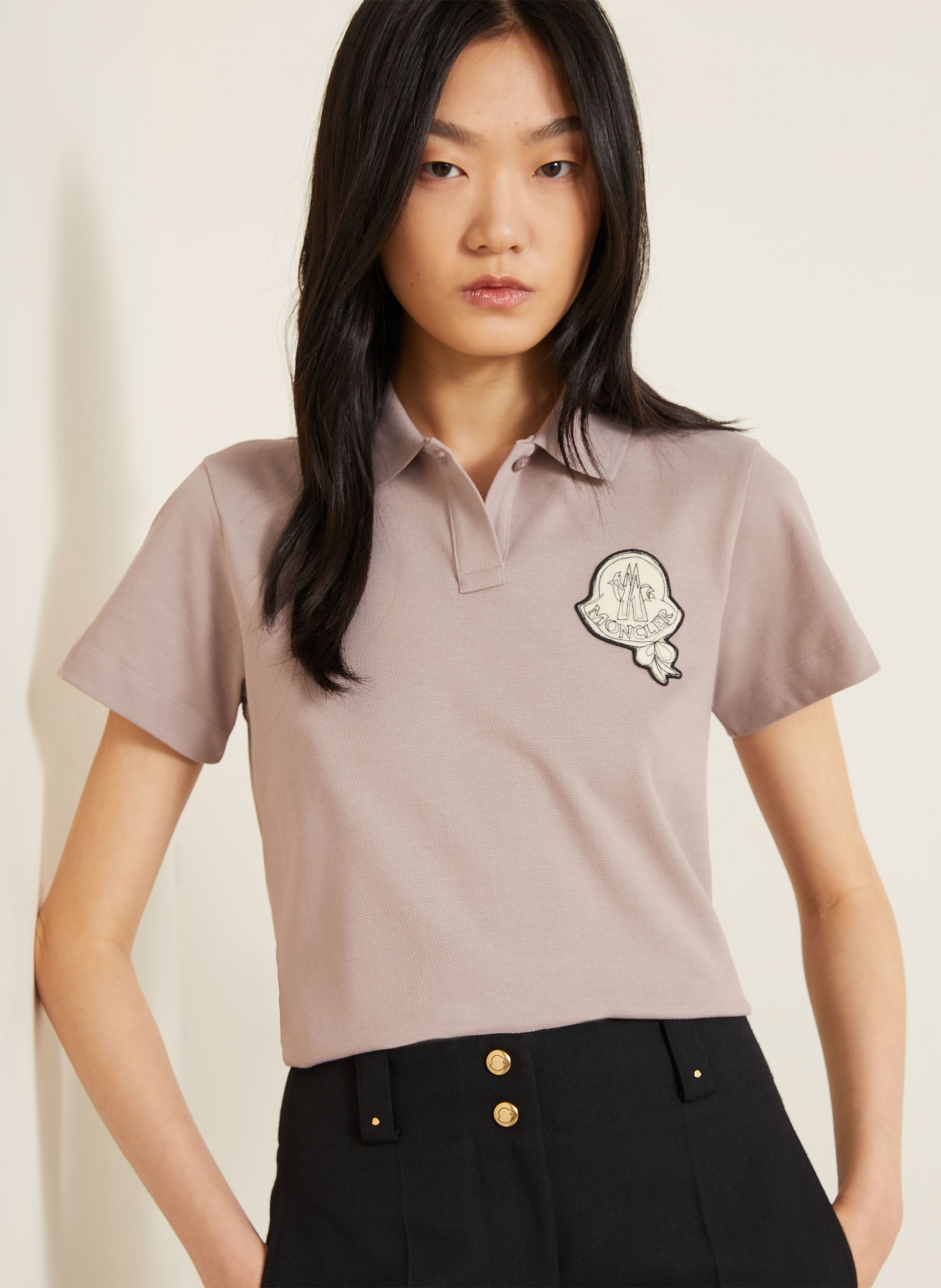 MONCLER Piqué-Poloshirt: TAUPE