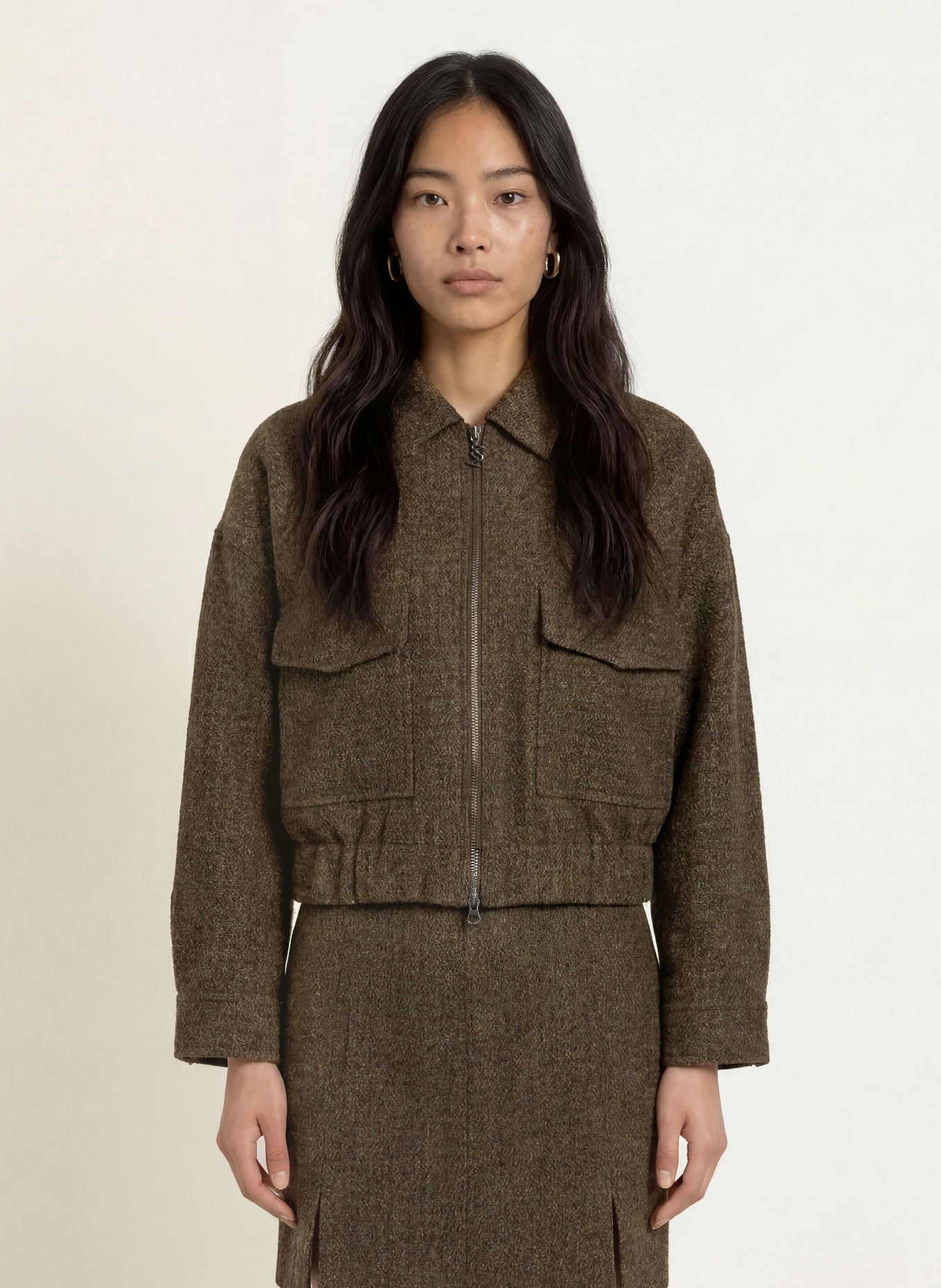 MOS MOSH MMIRIS Bomber jacket: BROWN / GRAY