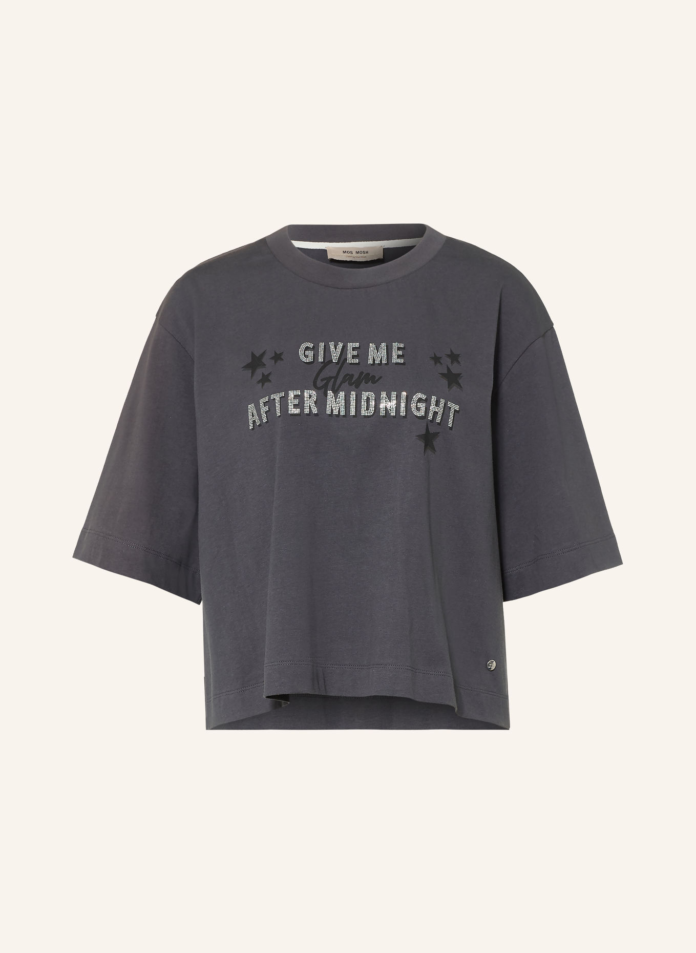 MOS MOSH MMGUINN T-shirt with Rhinestones: DARK GRAY