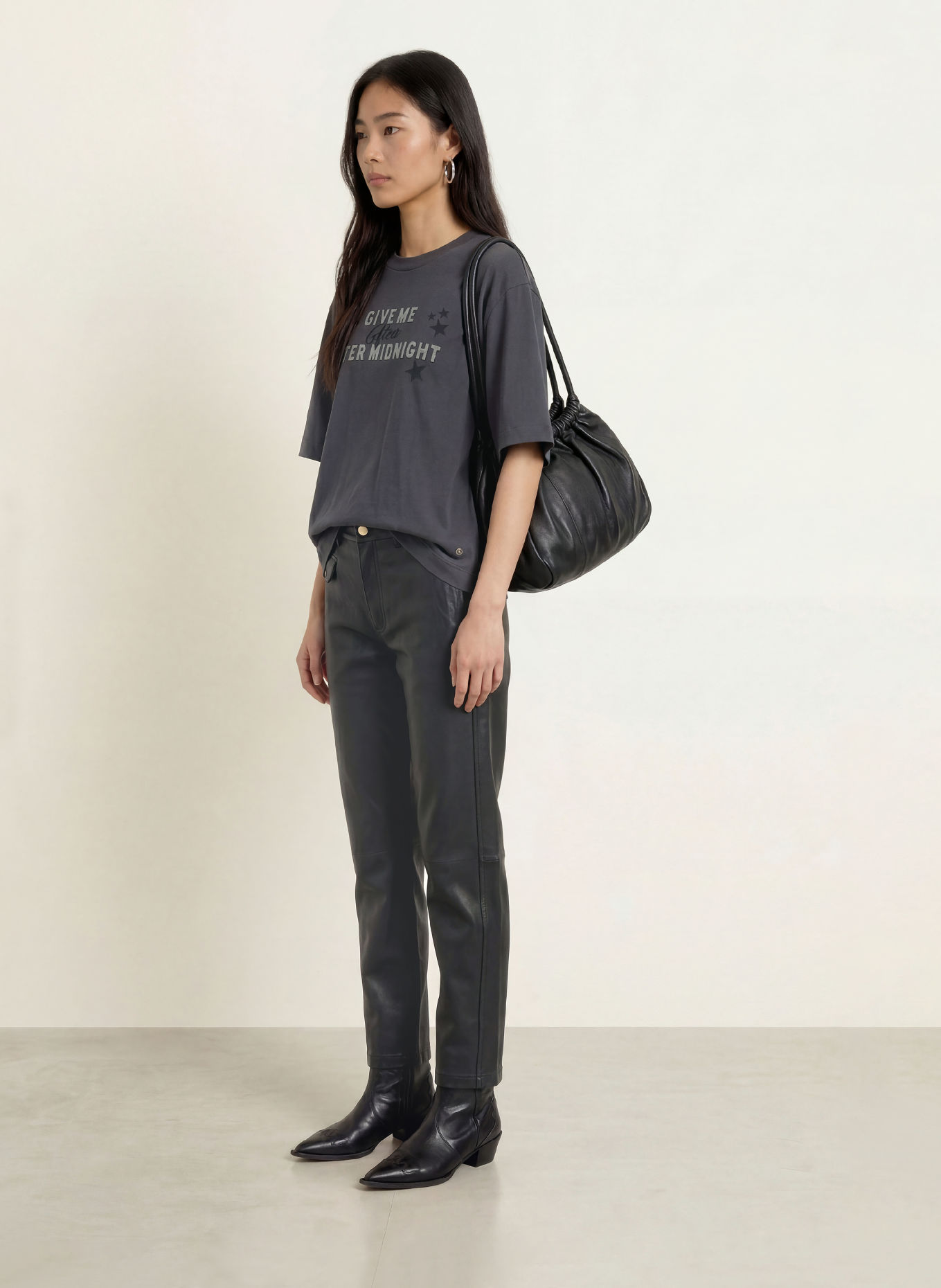 MOS MOSH MMGUINN T-shirt with Rhinestones: DARK GRAY