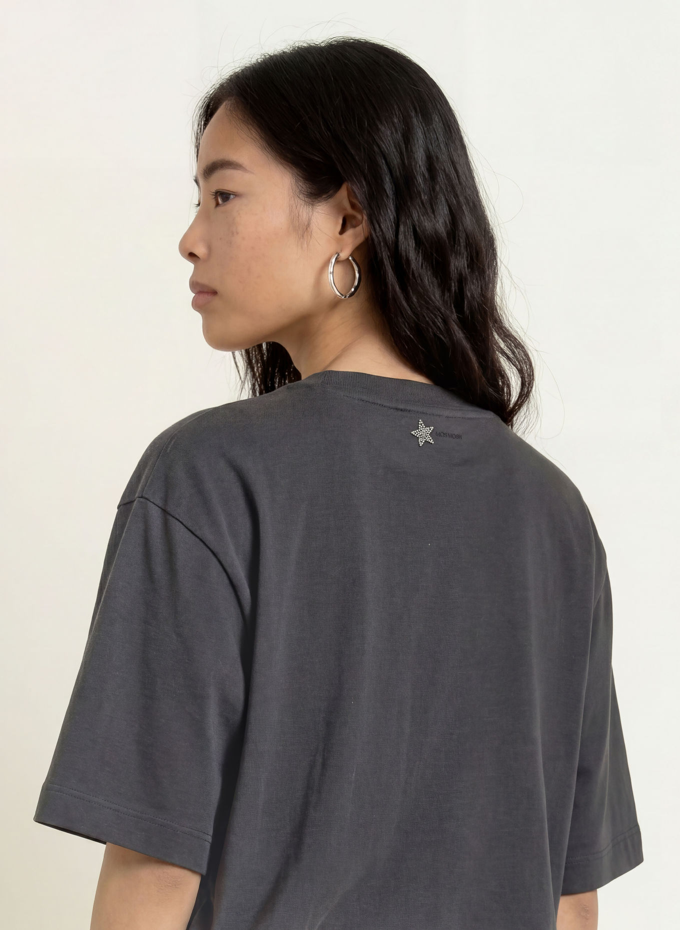 MOS MOSH MMGUINN T-shirt with Rhinestones: DARK GRAY