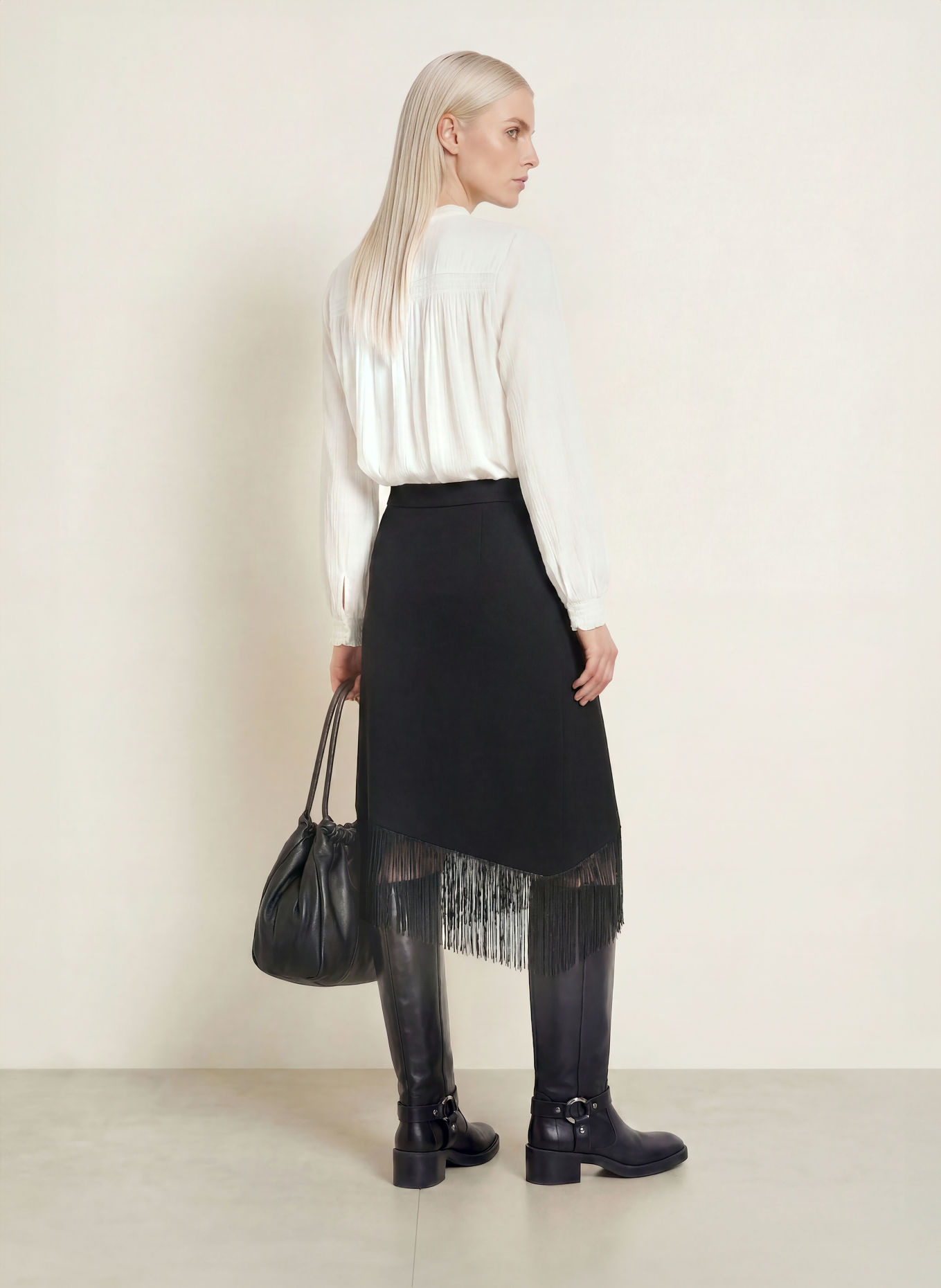 MOS MOSH MMHELENE BIRDIE Wrap-Style Skirt: BLACK