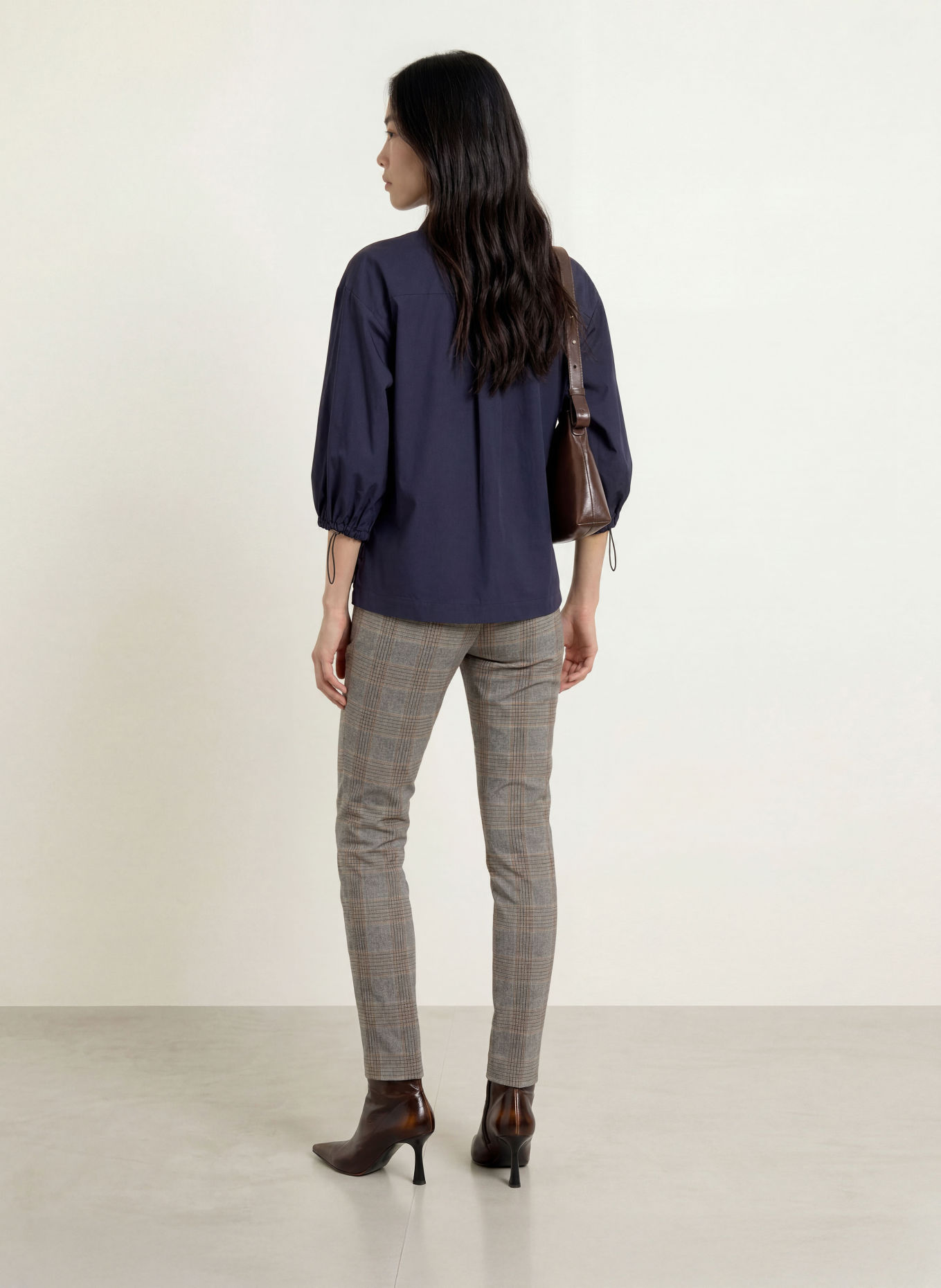 MOS MOSH Flanellen broek MMLUSH TUXEN: GRIJS / BRUIN / DONKERGRIJS