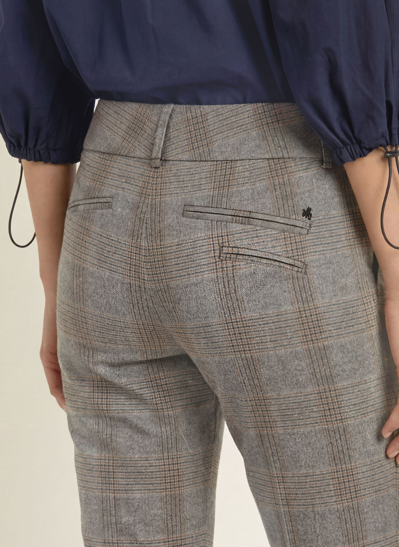 MOS MOSH Flanellen broek MMLUSH TUXEN: GRIJS / BRUIN / DONKERGRIJS
