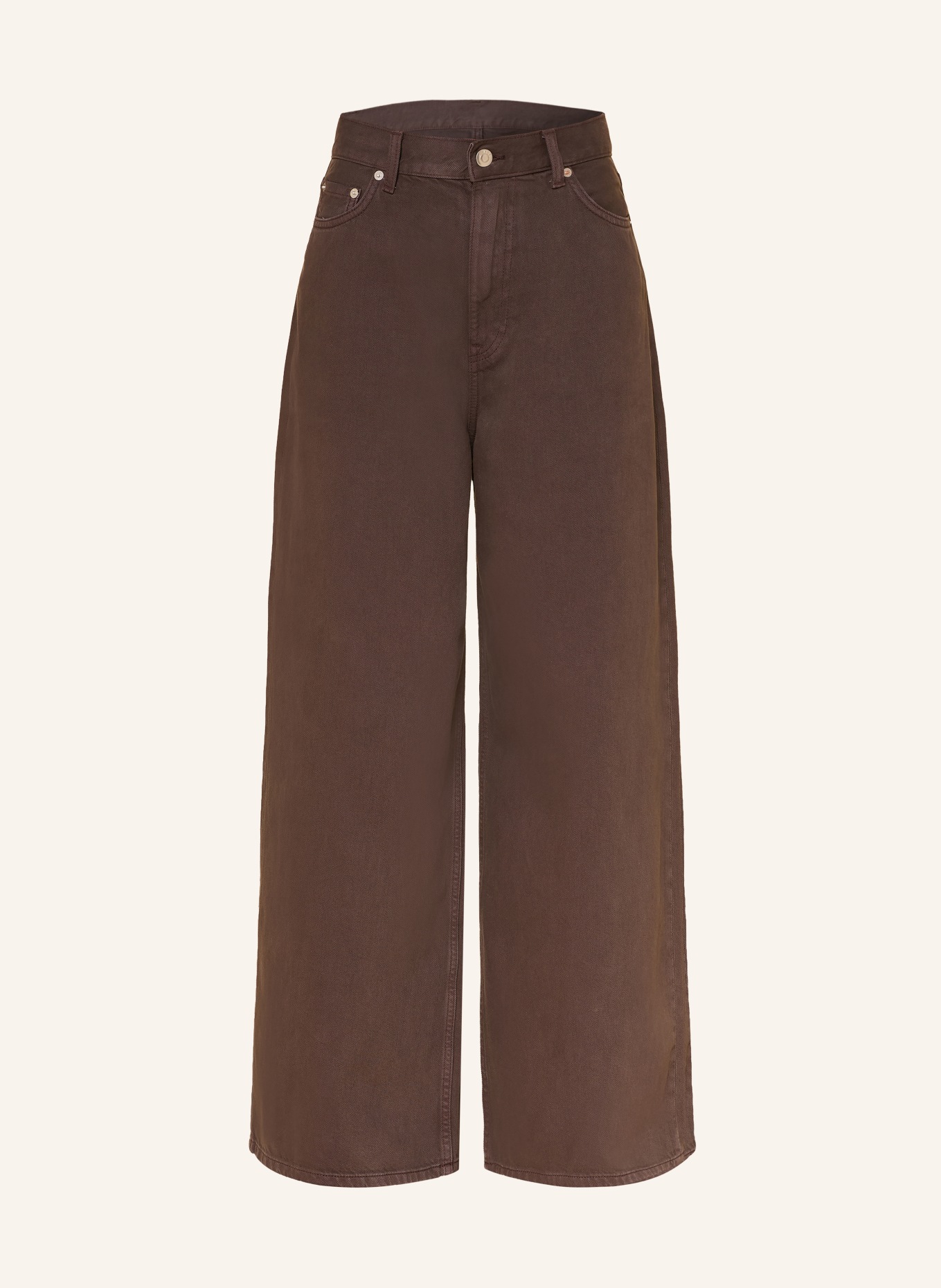 ARKET Široké džíny: 003 Brown Dark