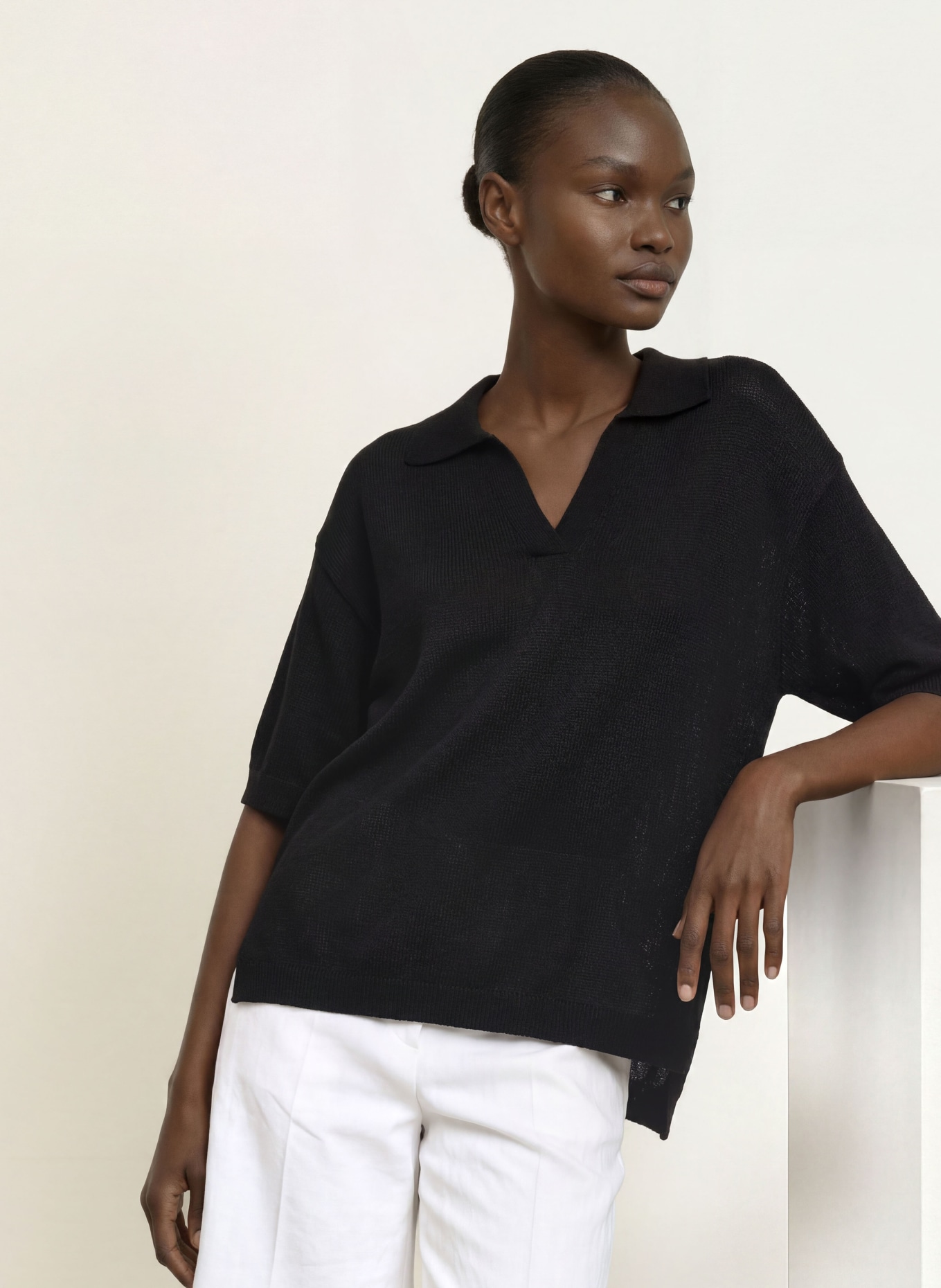 ARKET Knit shirt: BLACK