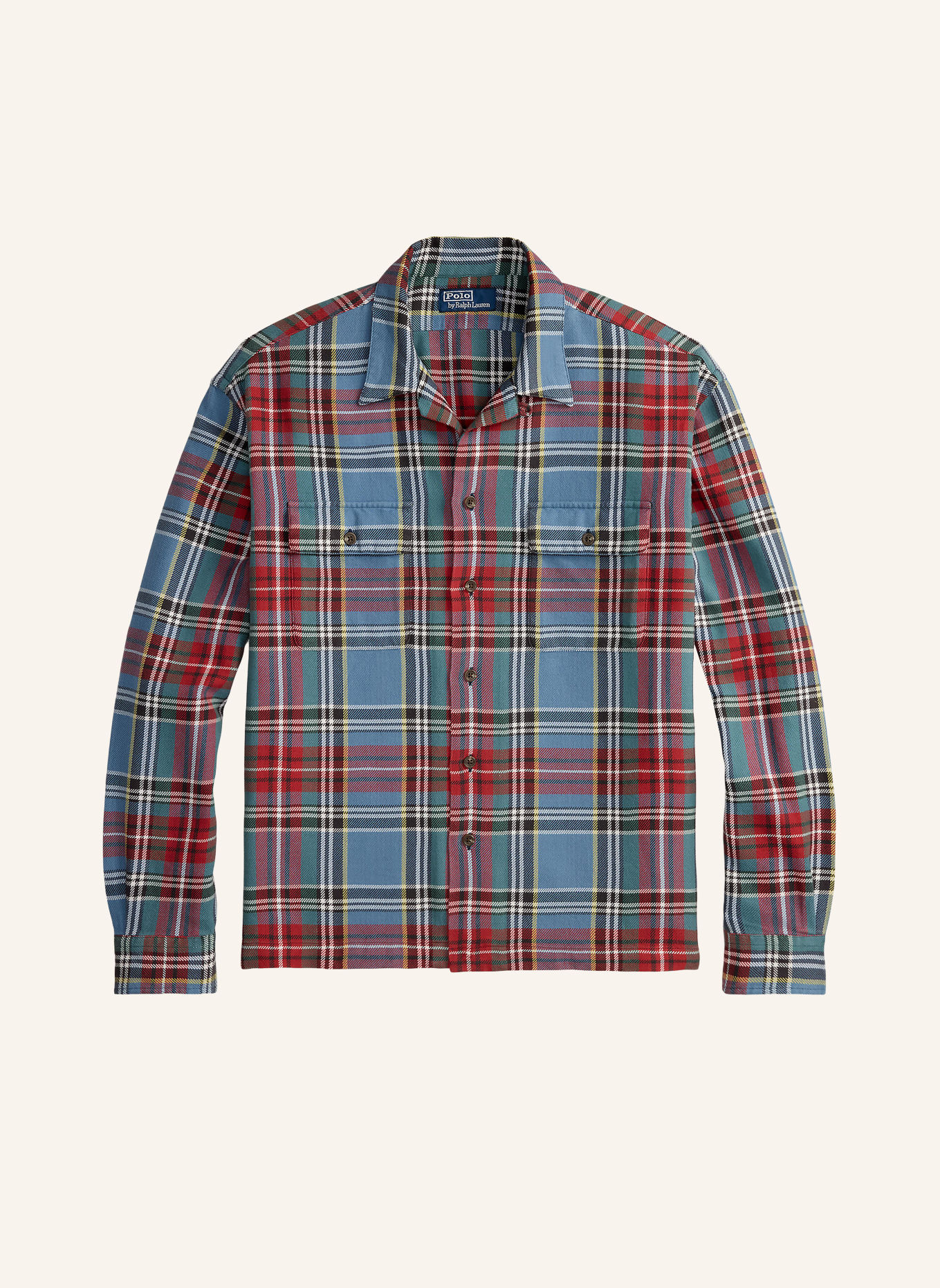 POLO RALPH LAUREN Flanellen overhemd Classic Fit: BLAUW / ROOD / GEEL