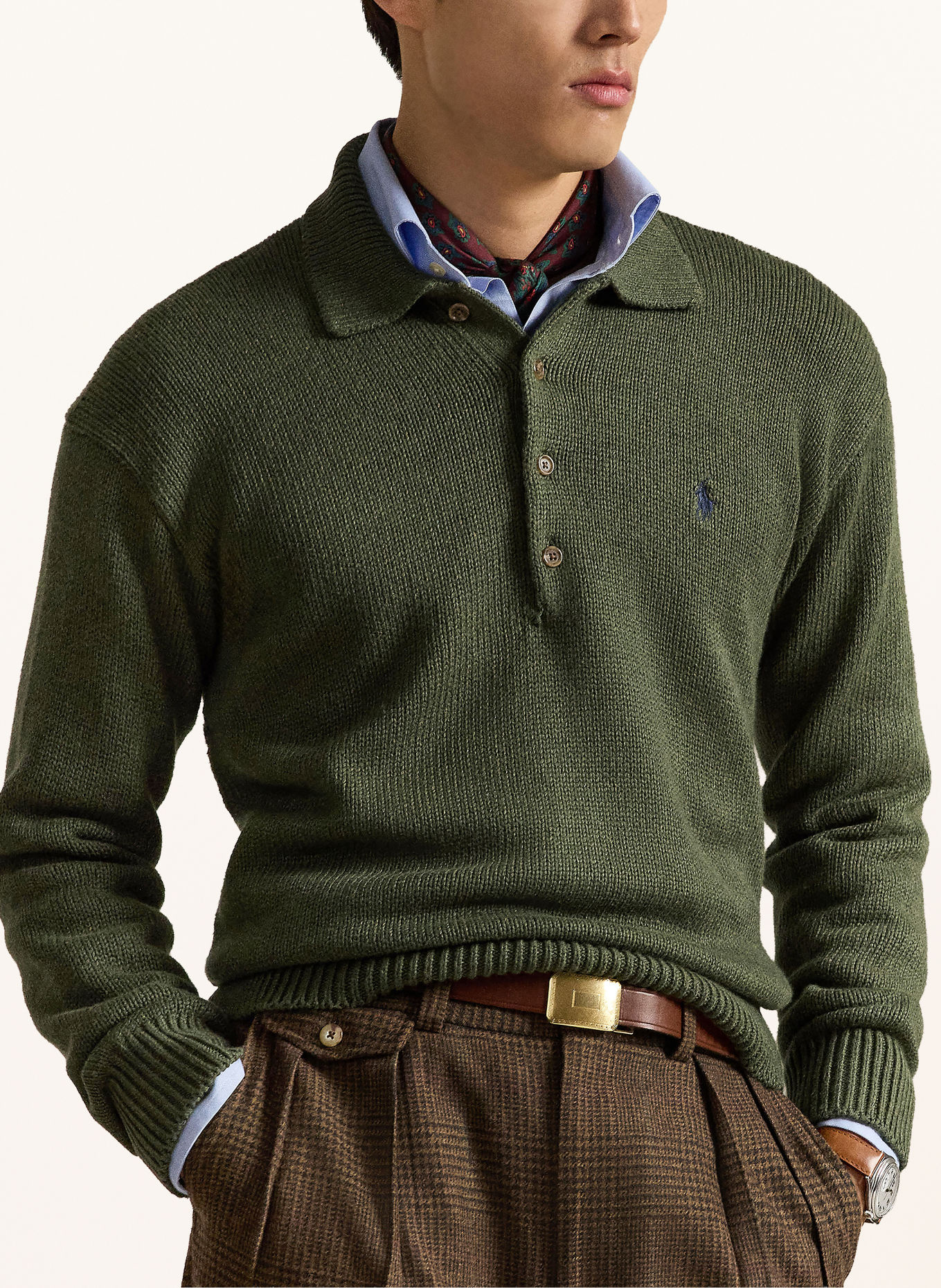 POLO RALPH LAUREN Knit polo shirt: OLIVE