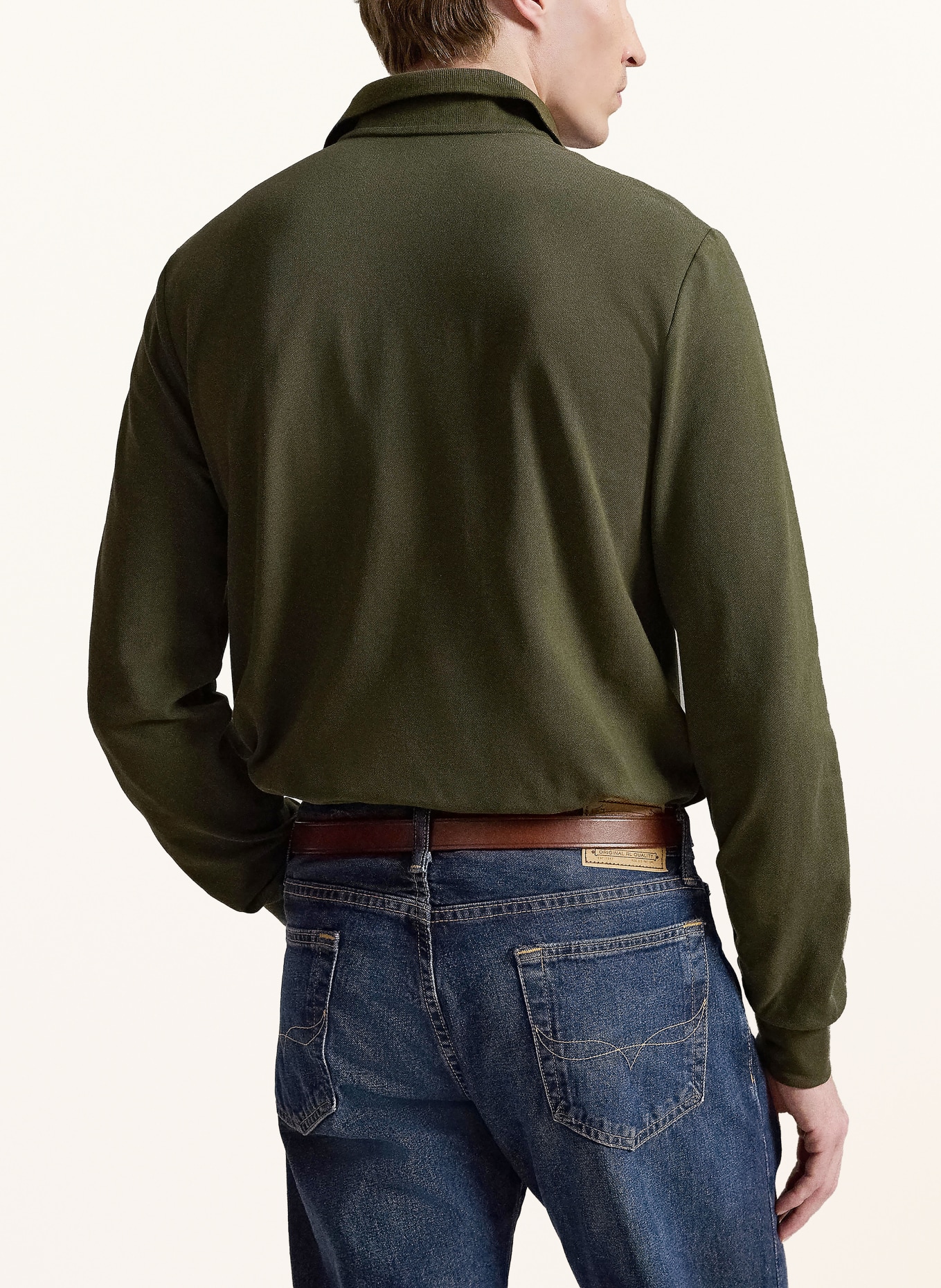 POLO RALPH LAUREN Stickad pikétröja: KHAKI