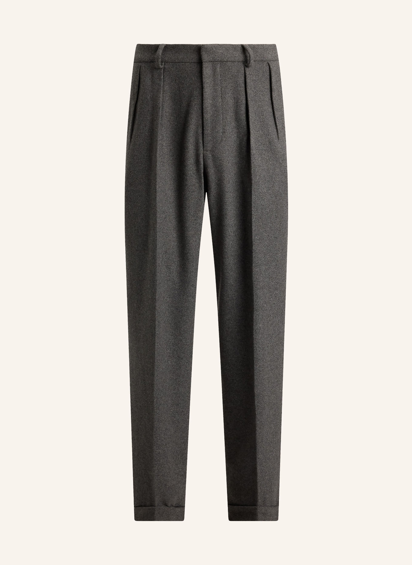 POLO RALPH LAUREN Flanellen broek SUFFIELD Relaxed Fit: DONKERGRIJS