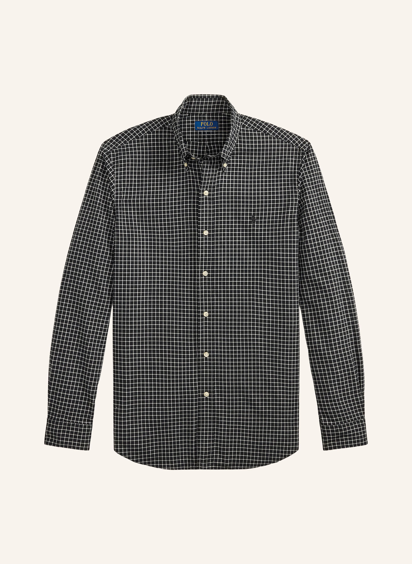 POLO RALPH LAUREN Cămașă Custom Fit: NEGRU / ALB