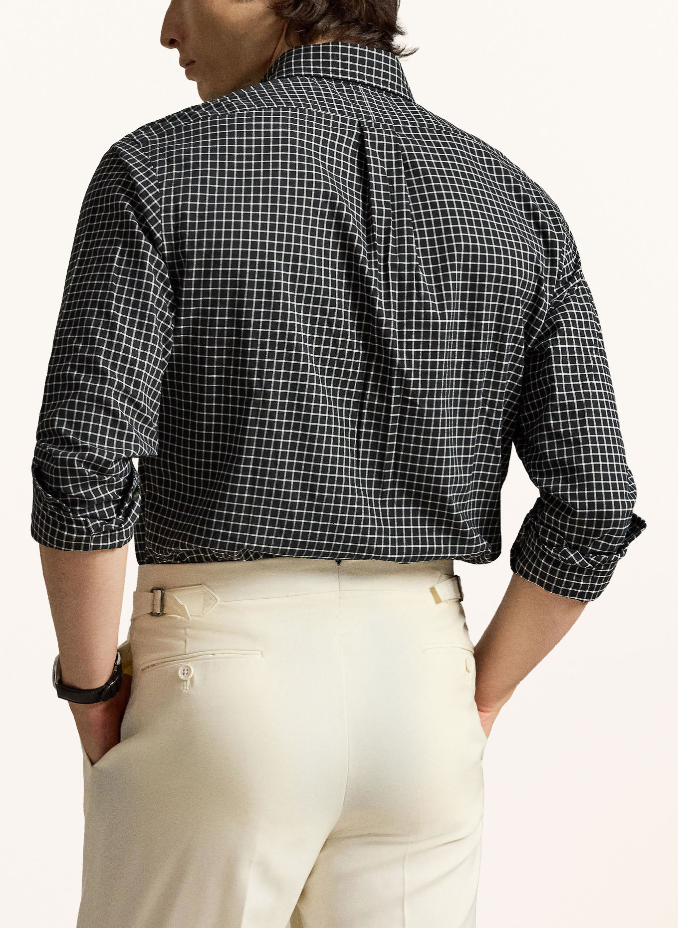POLO RALPH LAUREN Cămașă Custom Fit: NEGRU / ALB