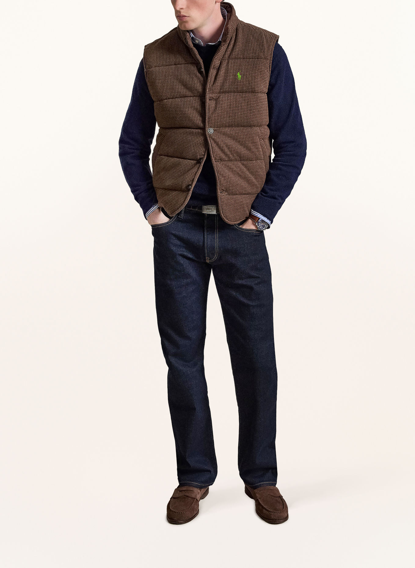POLO RALPH LAUREN Quilted vest: BROWN / DARK BROWN