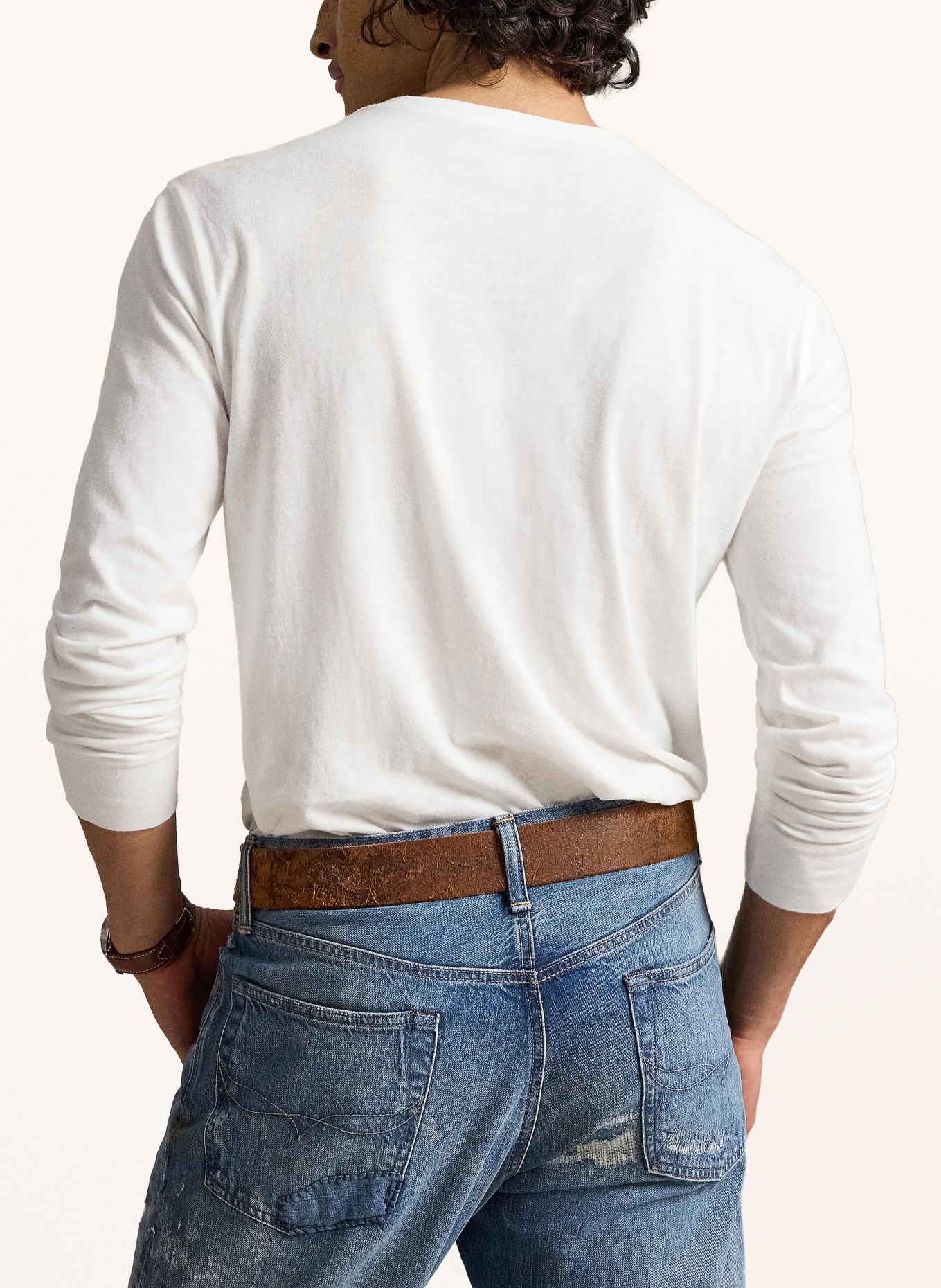 POLO RALPH LAUREN Henley tričko: BÍLÁ
