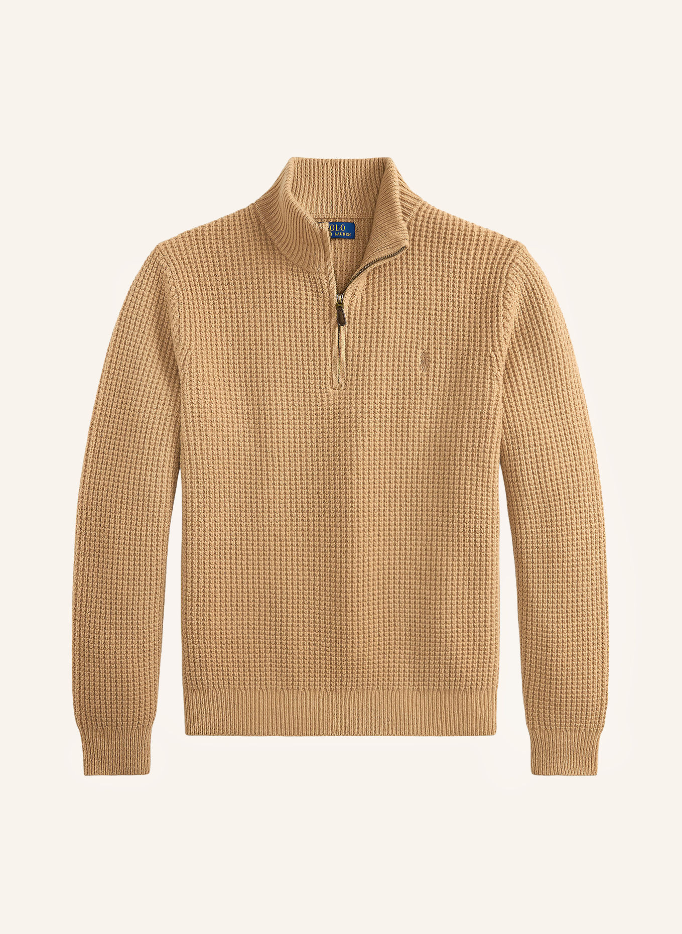 POLO RALPH LAUREN Half-zip sweater: CAMEL