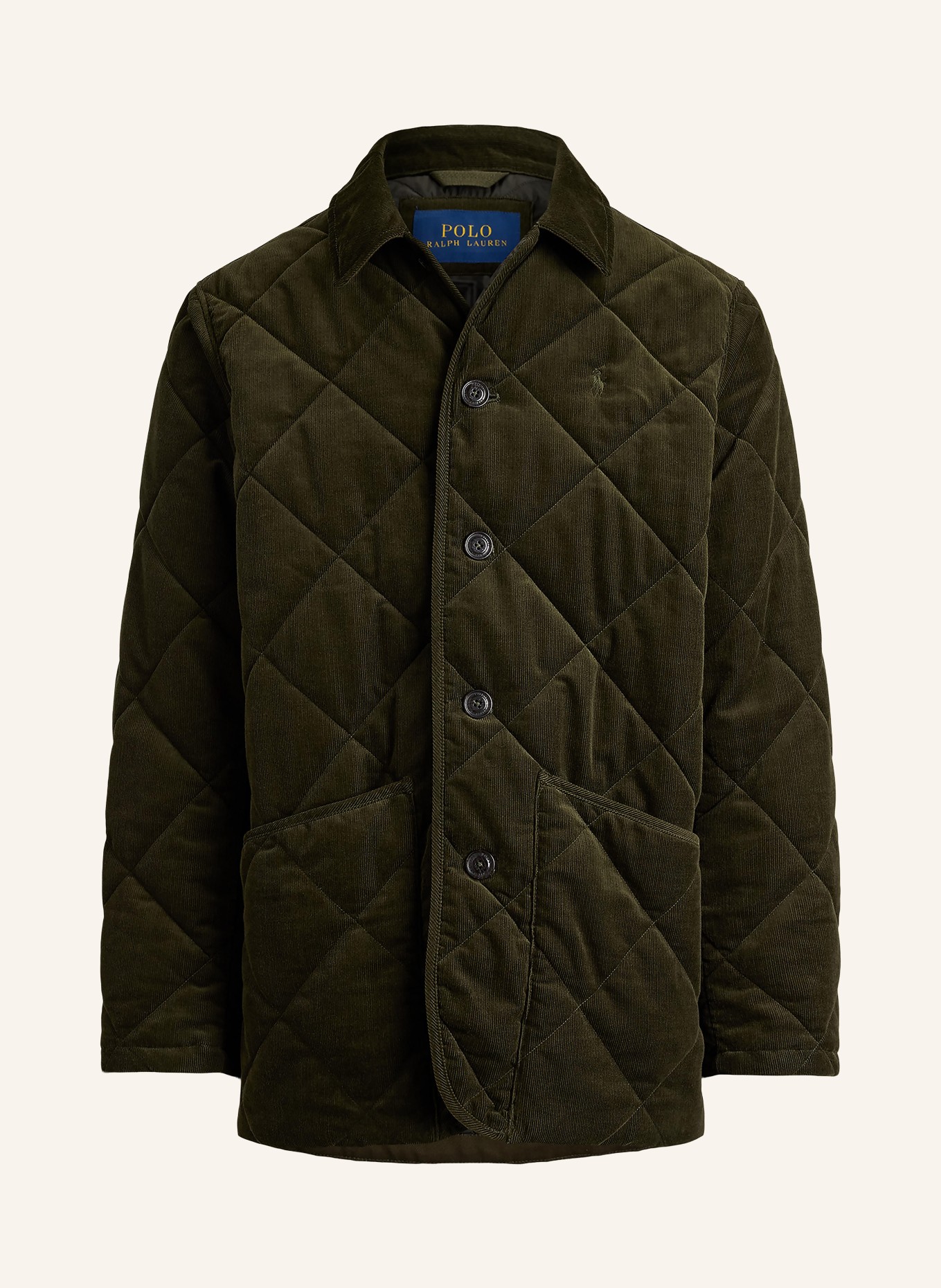 POLO RALPH LAUREN Veste matelassée en velours côtelé: OLIVE