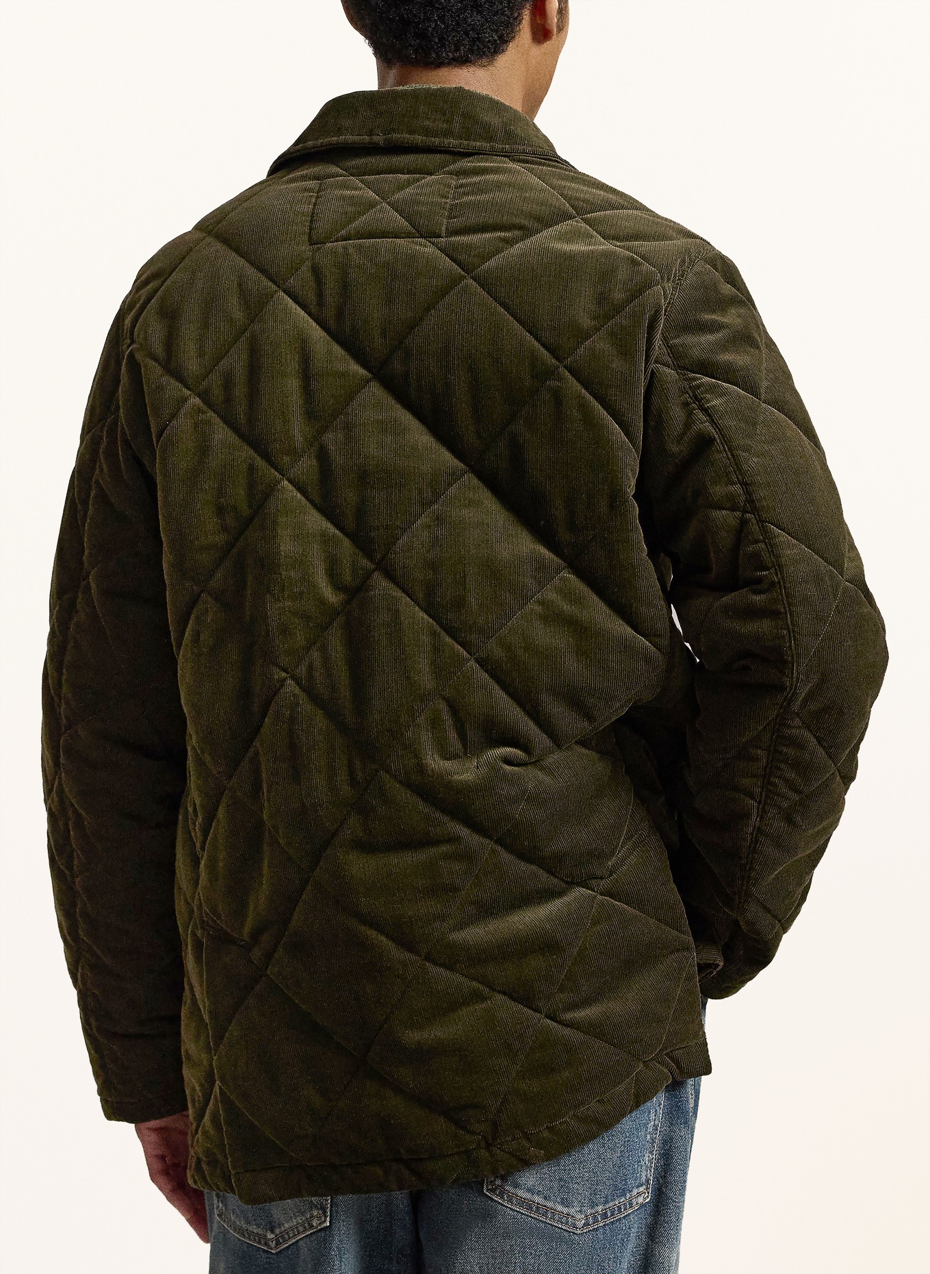 POLO RALPH LAUREN Veste matelassée en velours côtelé: OLIVE
