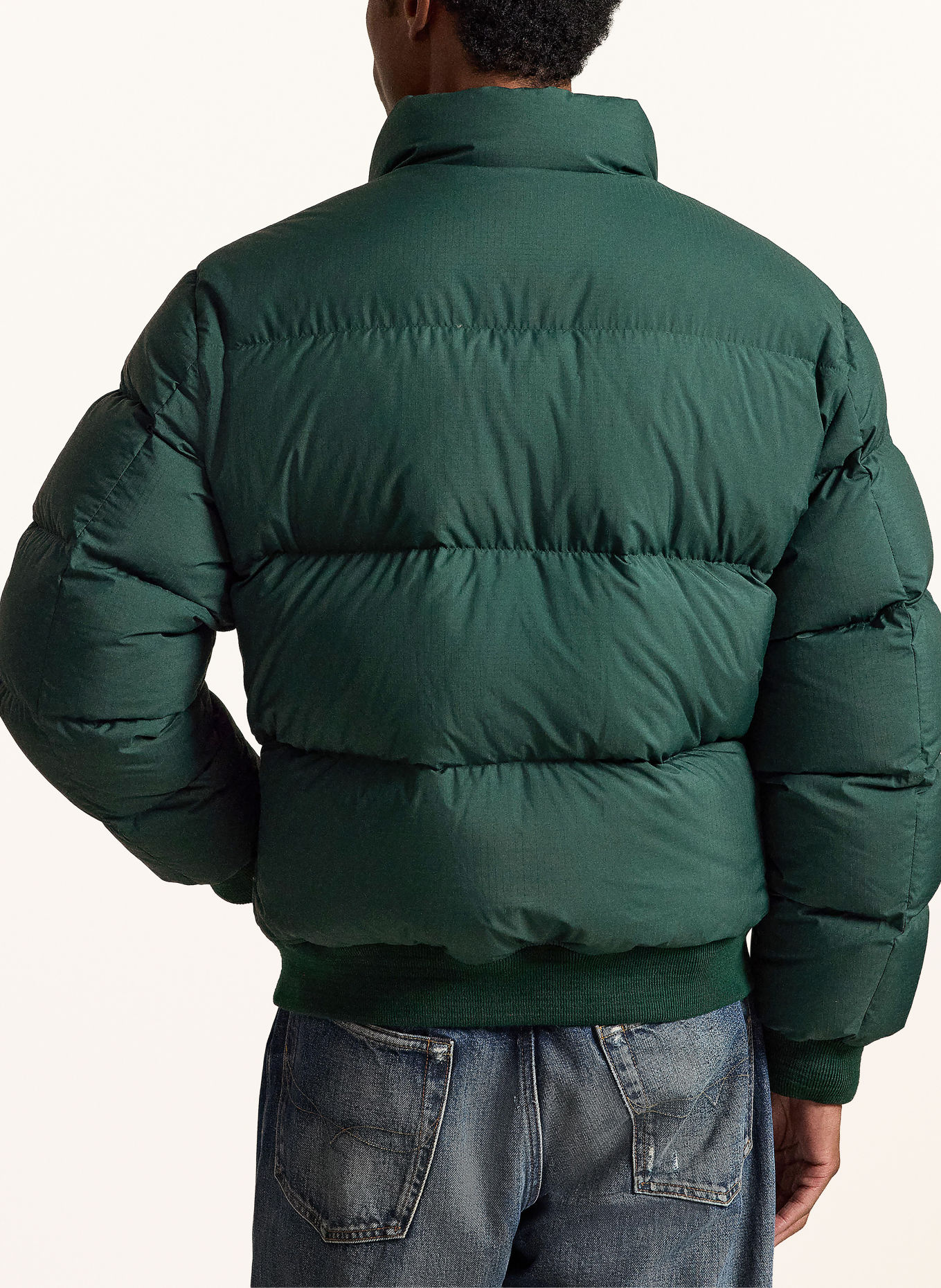 POLO RALPH LAUREN Daunenjacke: PETROL / DUNKELROT / DUNKELGRÜN