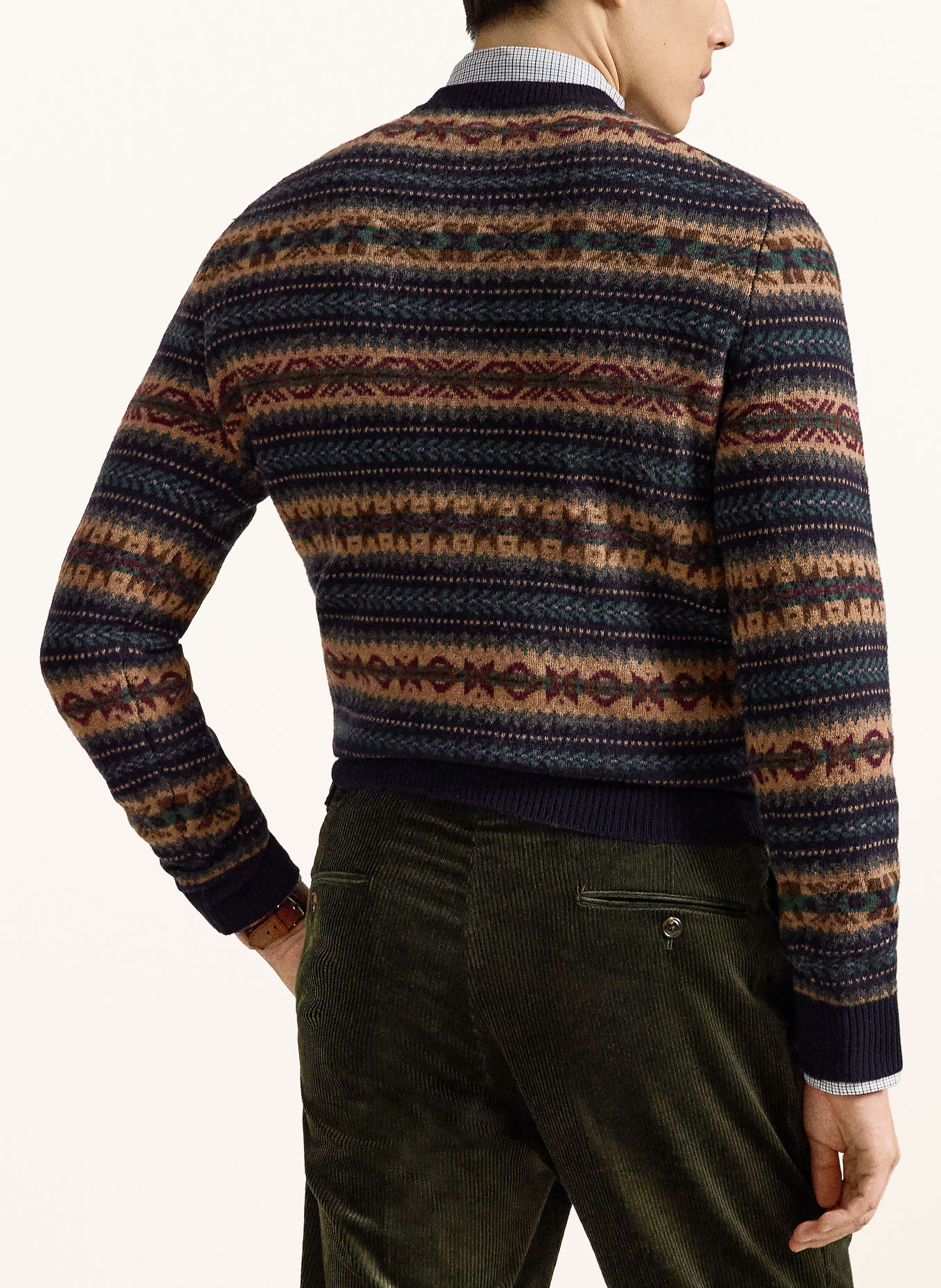 POLO RALPH LAUREN Pullover: MØRKEBLÅ / LYSEBRUN / GRØN