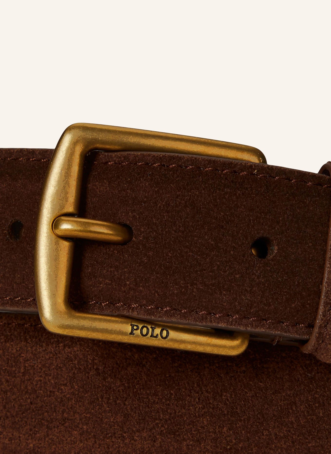 POLO RALPH LAUREN Leather belt: DARK BROWN / GOLD