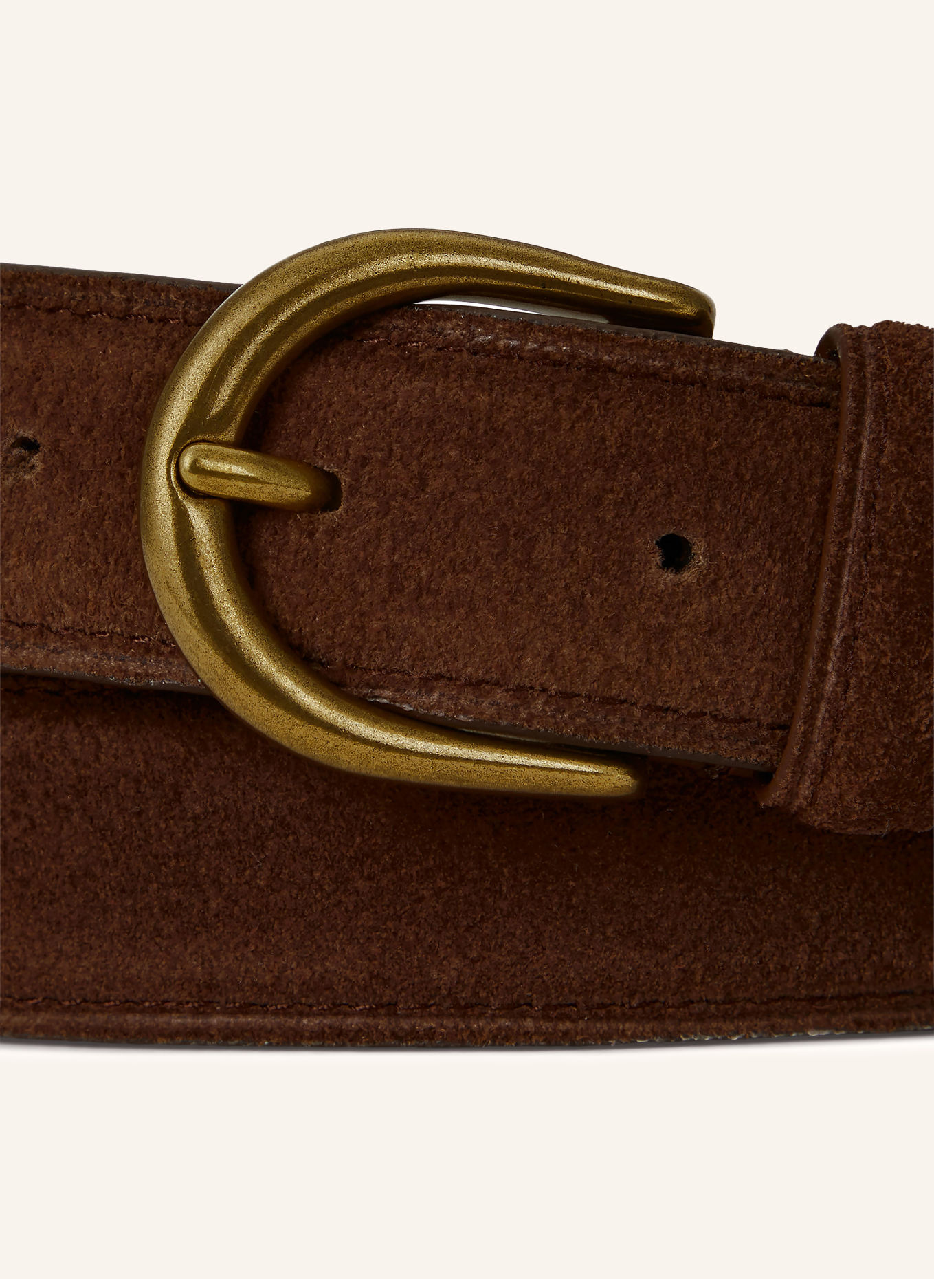 POLO RALPH LAUREN Ledergürtel: DUNKELBRAUN / GOLD