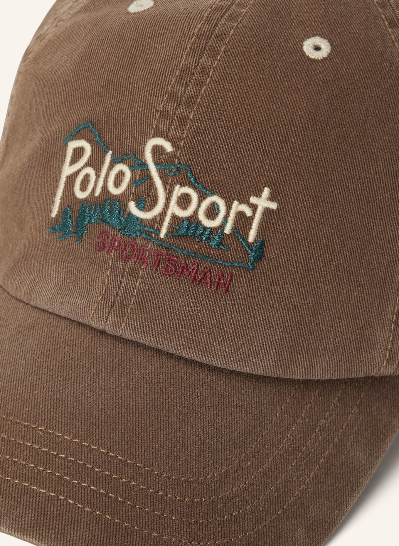 POLO RALPH LAUREN Cap: DUNKELBRAUN / ECRU / DUNKELROT