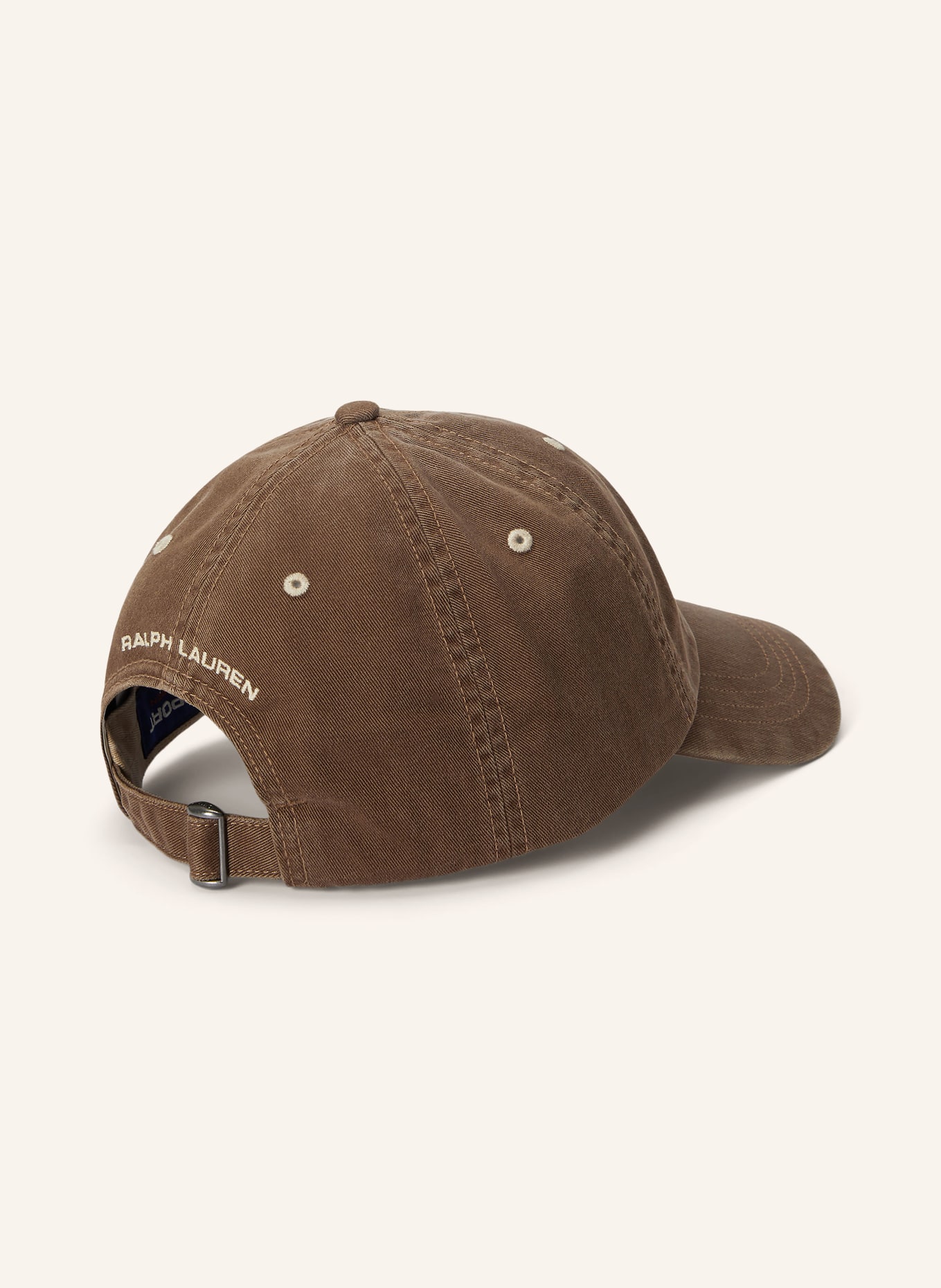 POLO RALPH LAUREN Cap: DUNKELBRAUN / ECRU / DUNKELROT