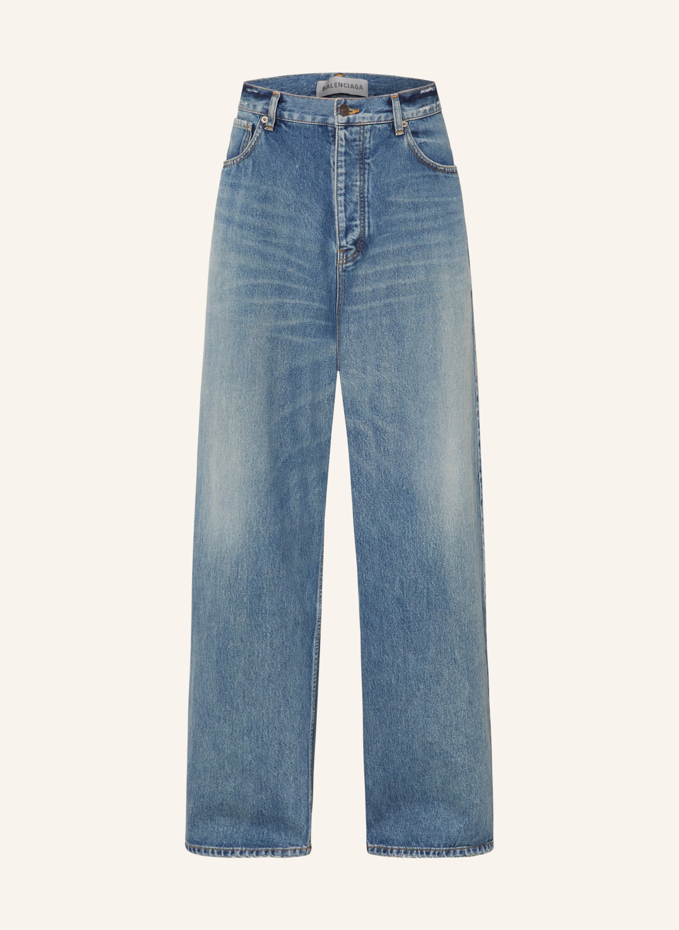 BALENCIAGA Jean destroy coupe baggy: 5002 Aubergine
