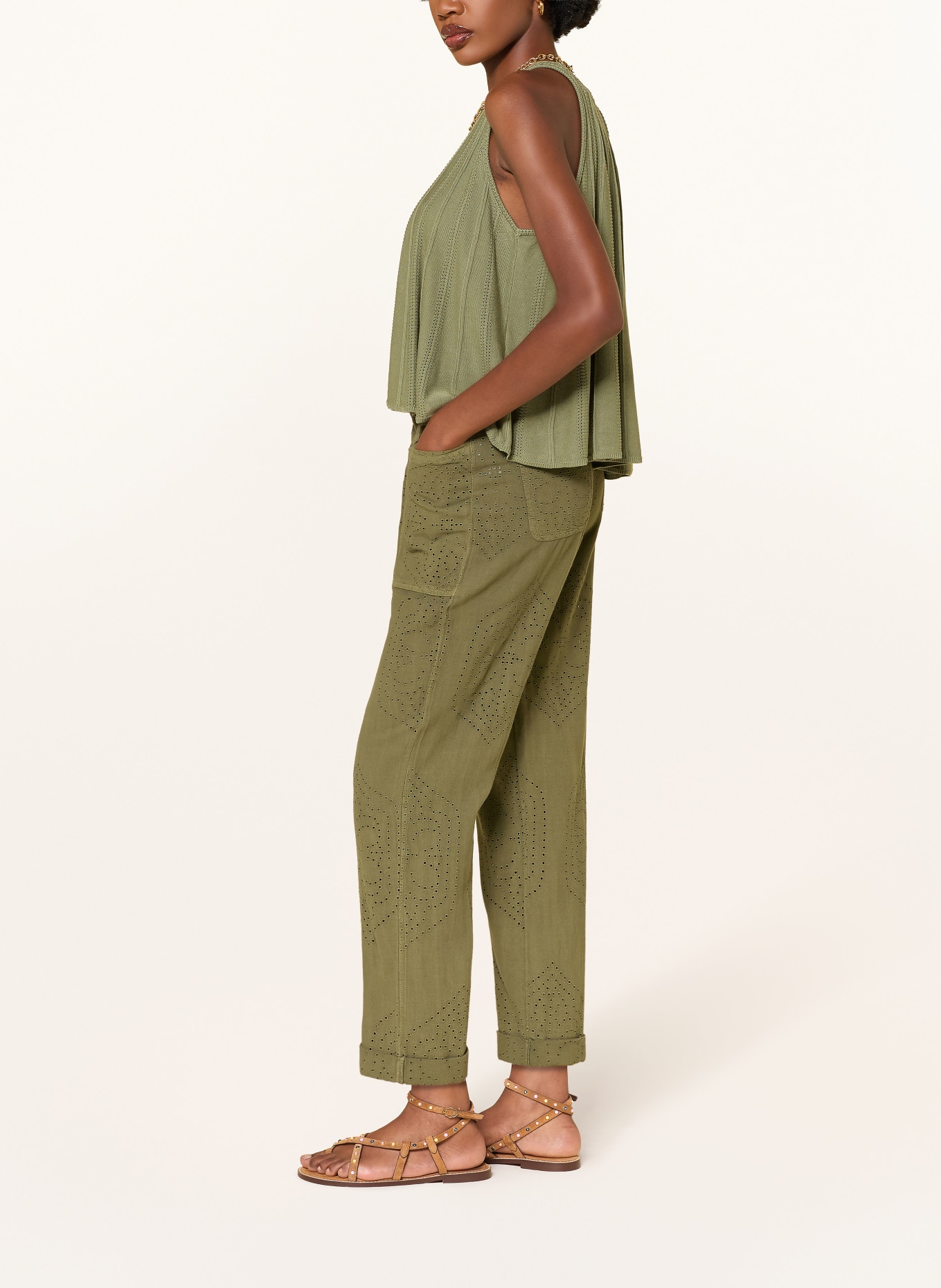 ba&sh 7/8-Hose GIANY: OLIV