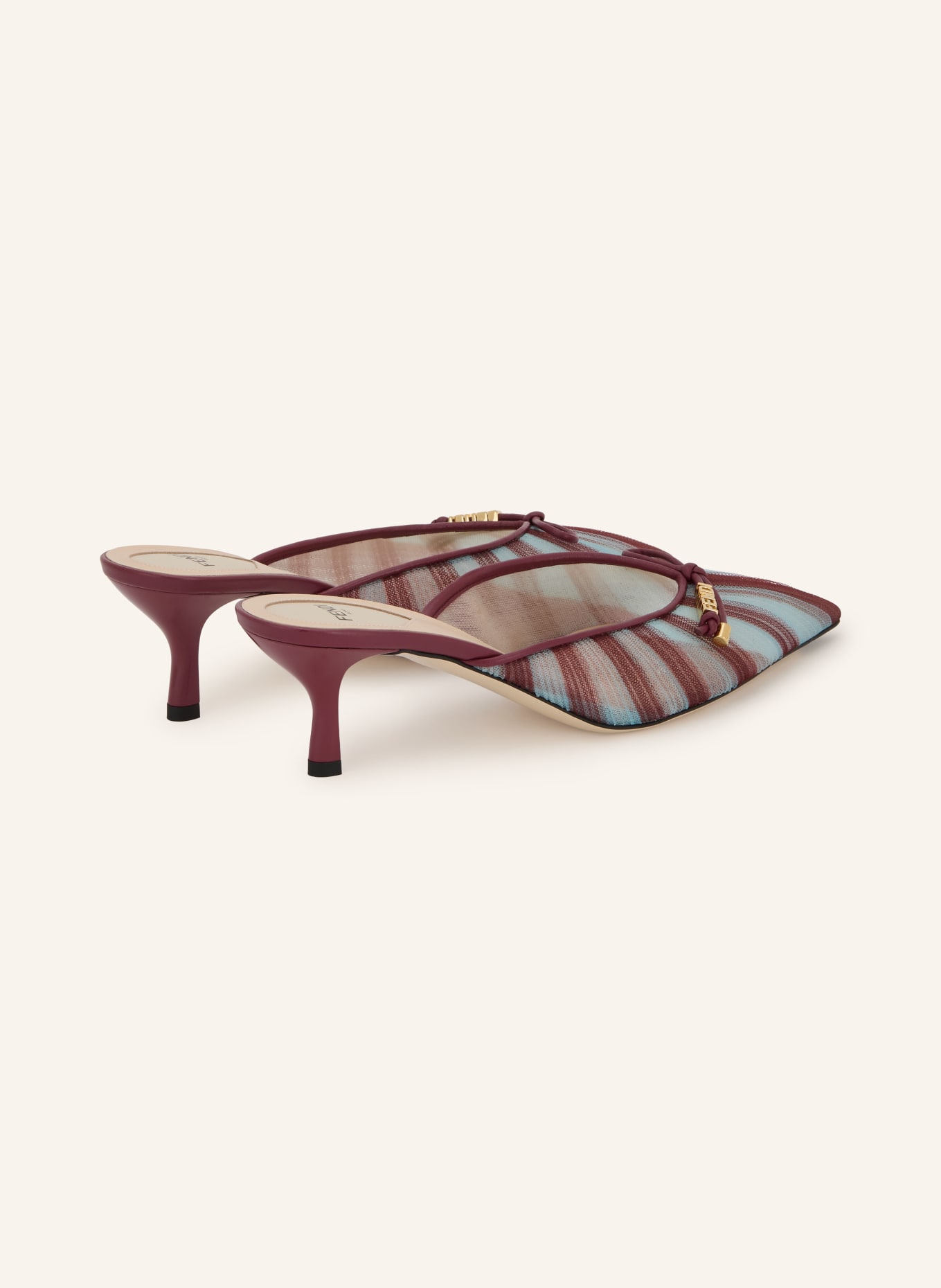 FENDI Muiltjes COLIBRI LITE: LICHTBLAUW / DONKERROOD