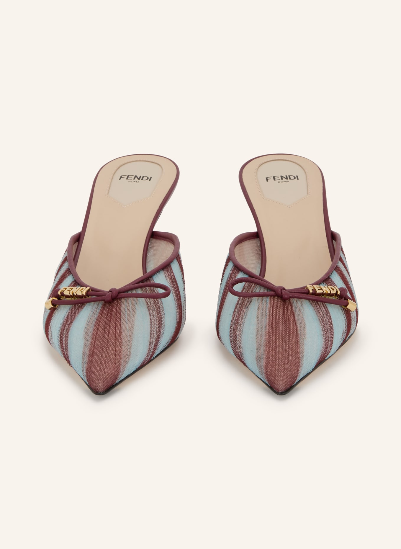 FENDI Muiltjes COLIBRI LITE: LICHTBLAUW / DONKERROOD