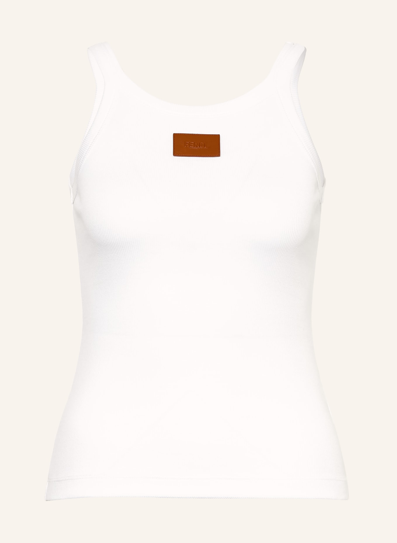 FENDI Top: BLANC / MARRON