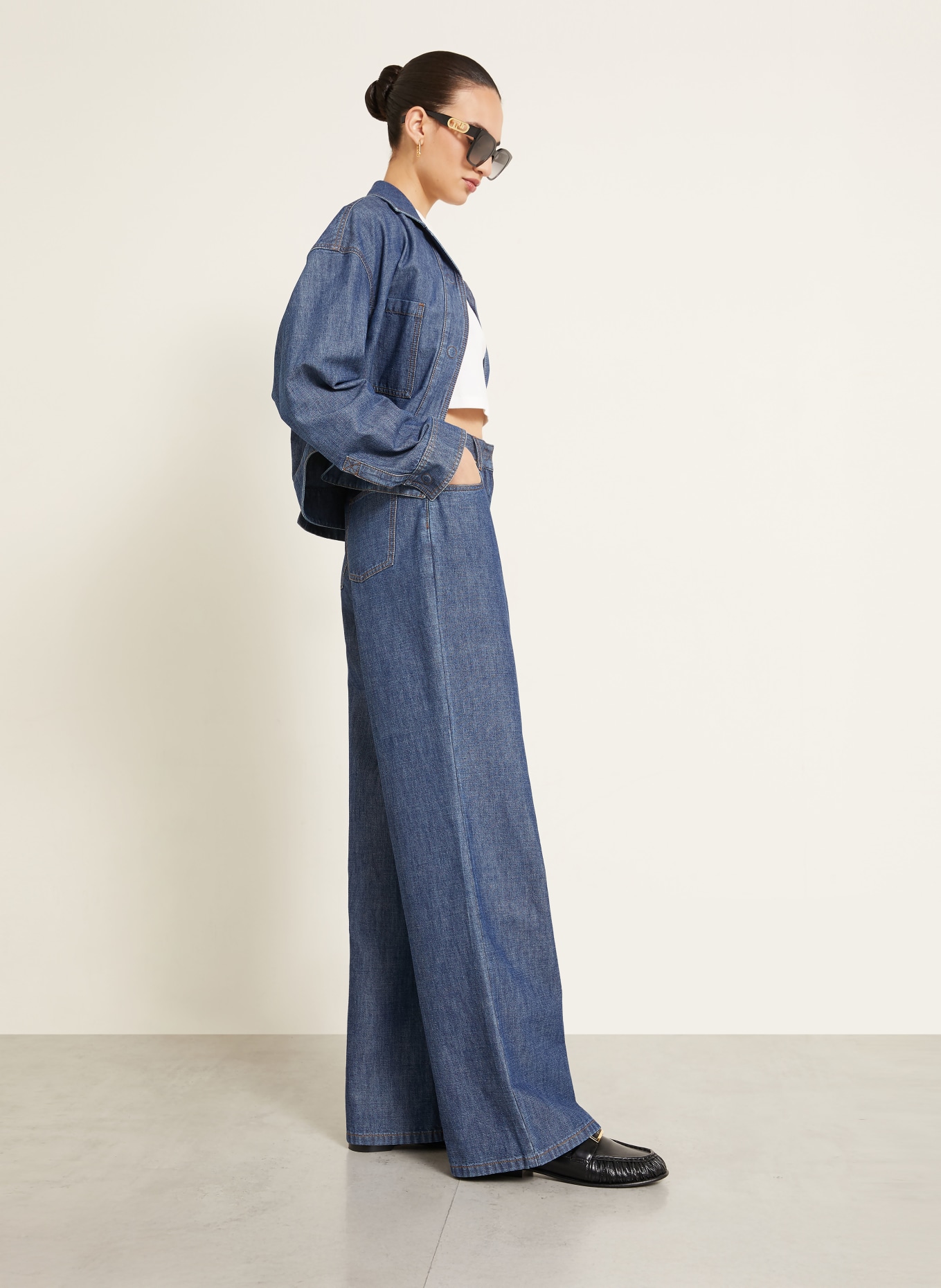 FENDI Wide Leg Jeans: F0QB0 NAVY