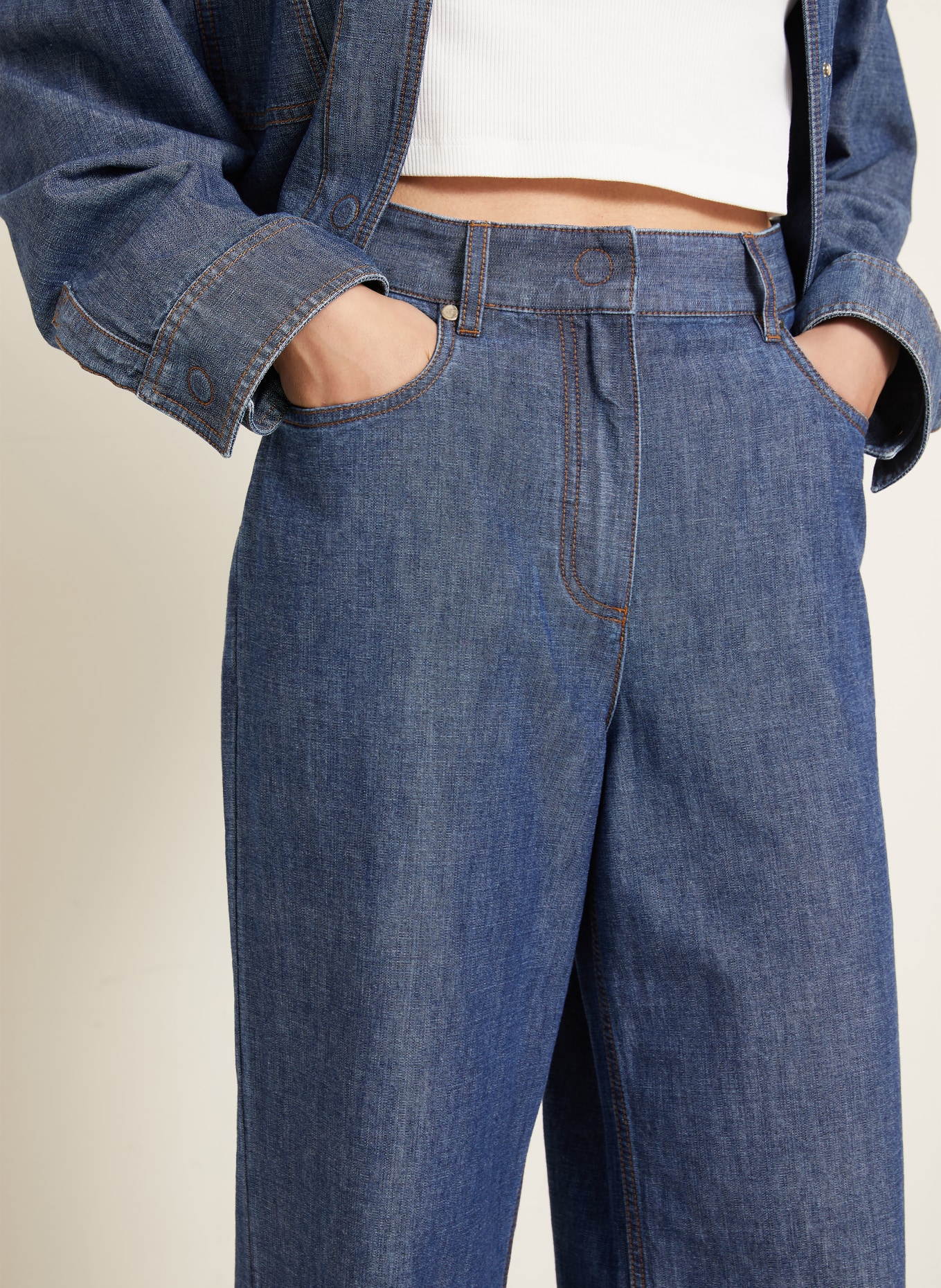 FENDI Wide Leg Jeans: F0QB0 NAVY