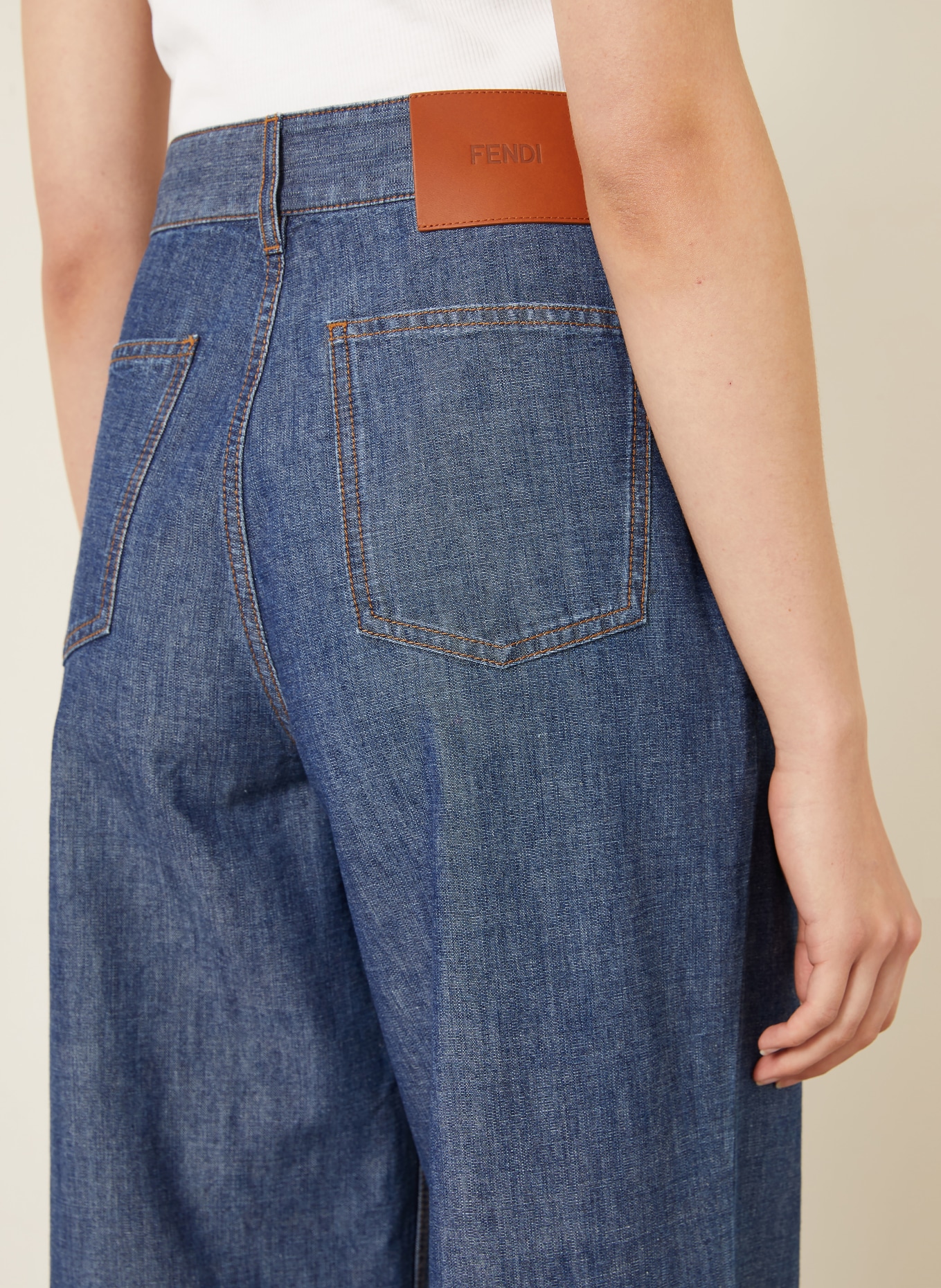 FENDI Wide Leg Jeans: F0QB0 NAVY