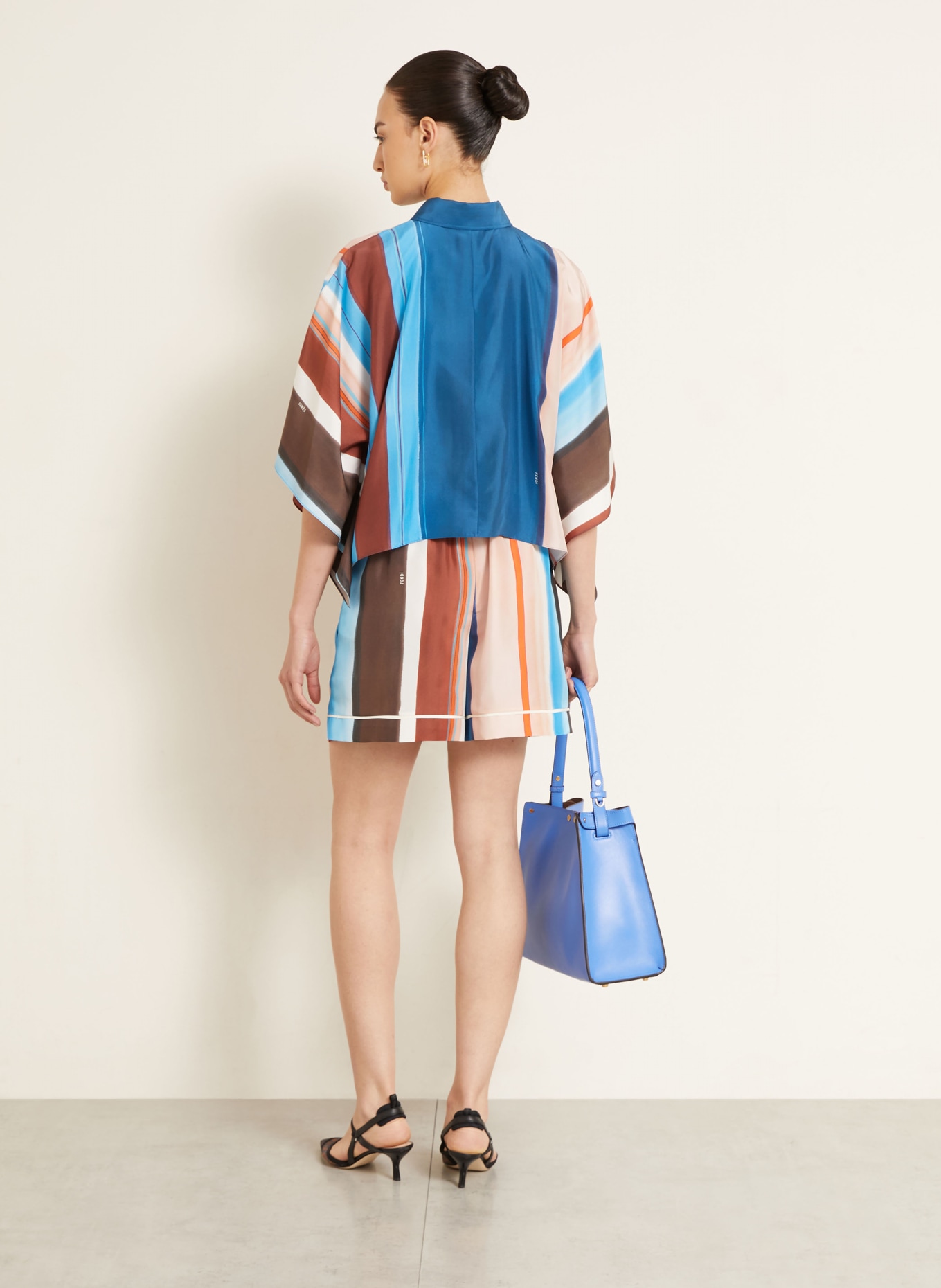 FENDI Silk shorts: TEAL / BROWN / ROSE