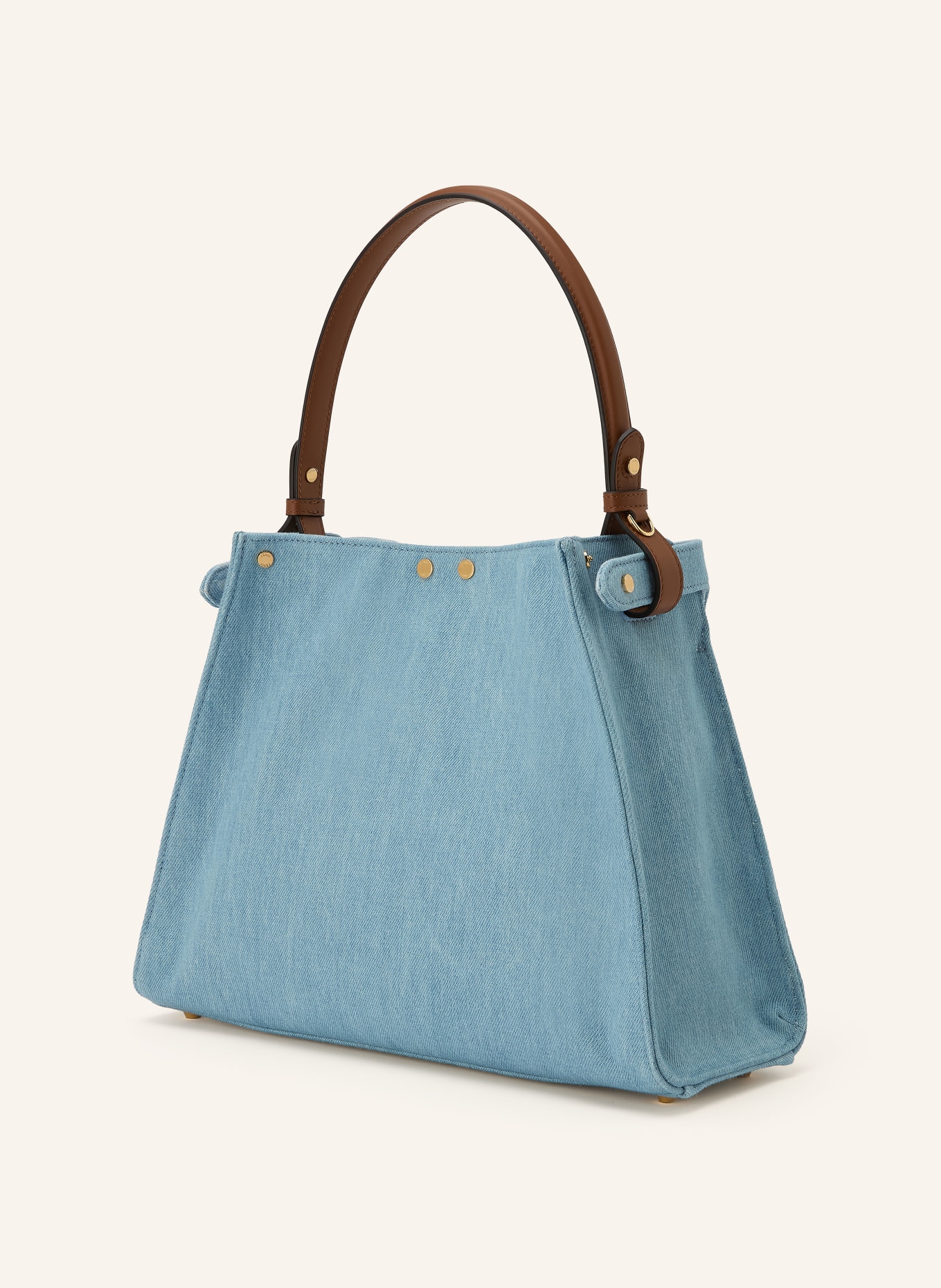 FENDI WAY MEDIUM Handbag: LIGHT BLUE / DARK BROWN