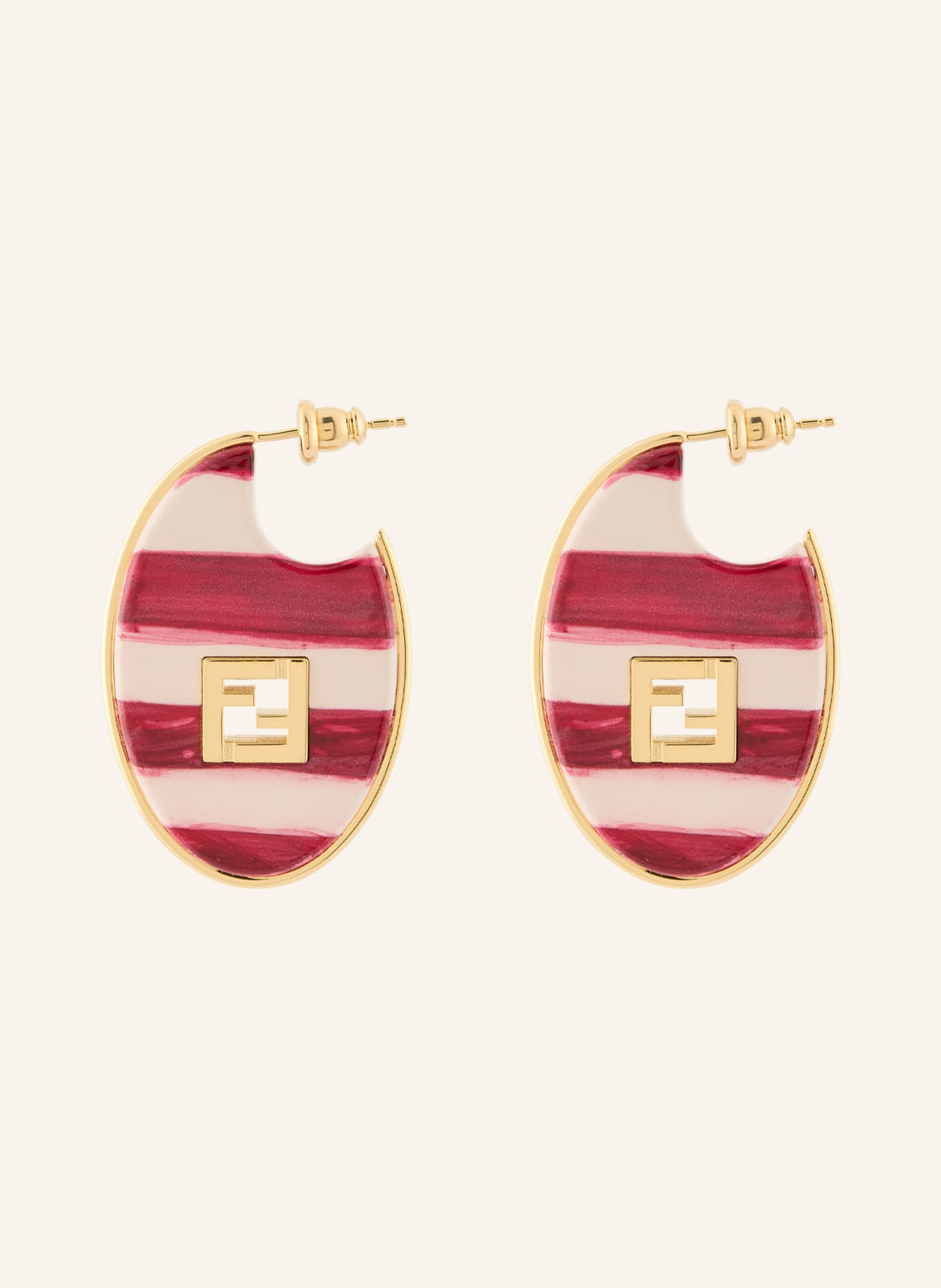 FENDI Ohrringe FOREVER FENDI: DUNKELROT / GOLD / CREME