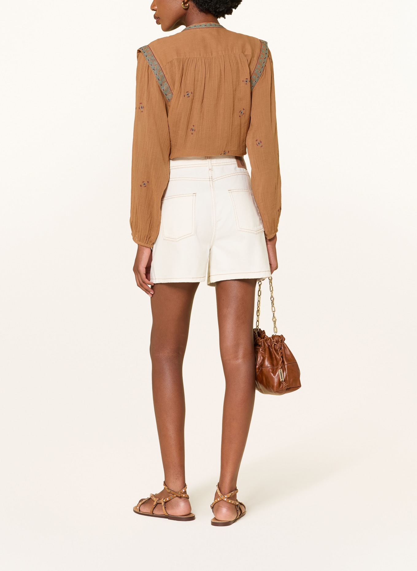 ba&sh Bluse DALILA: HELLBRAUN / DUNKELLILA / PETROL