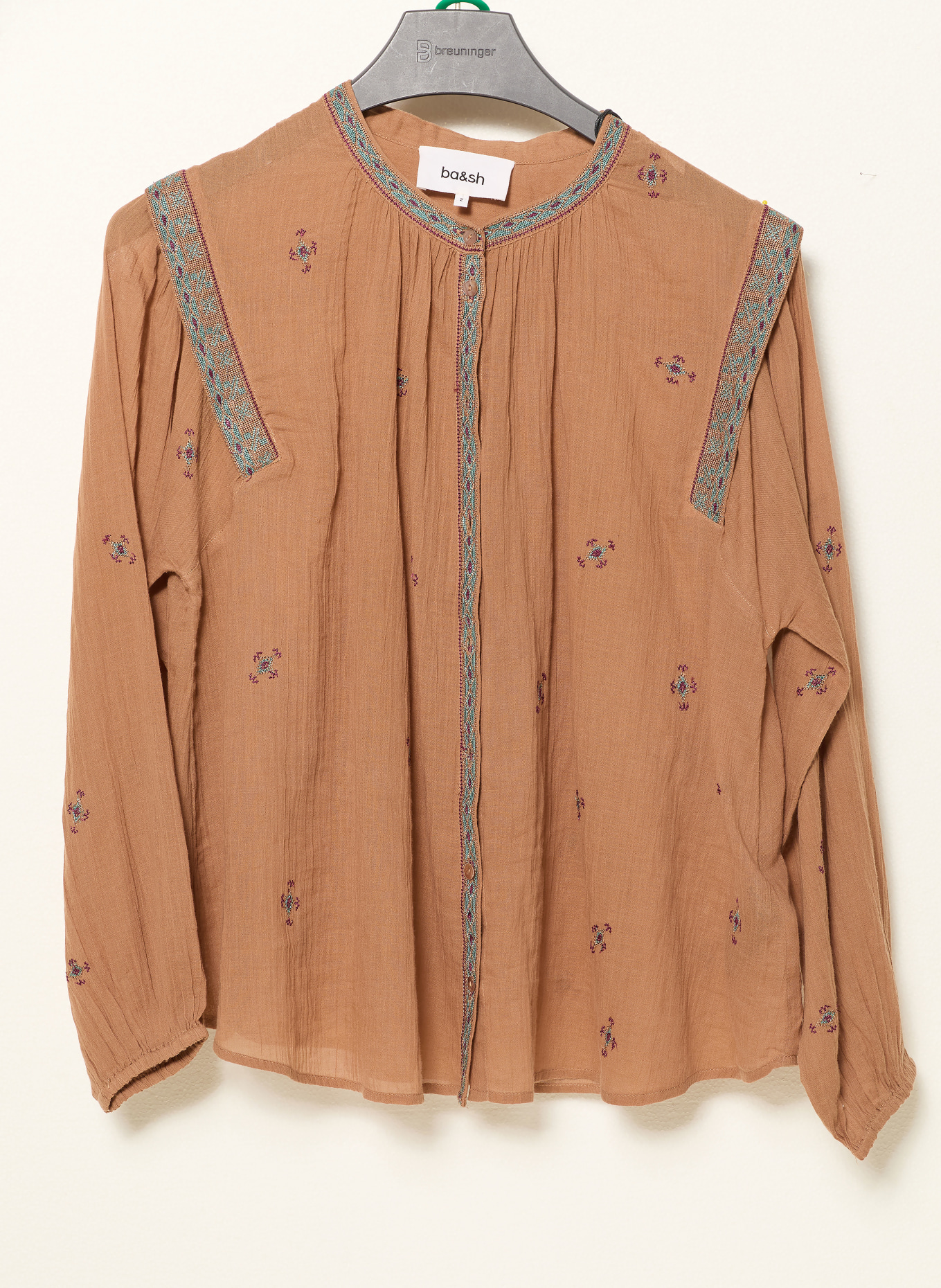 ba&sh Bluse DALILA: HELLBRAUN / DUNKELLILA / PETROL